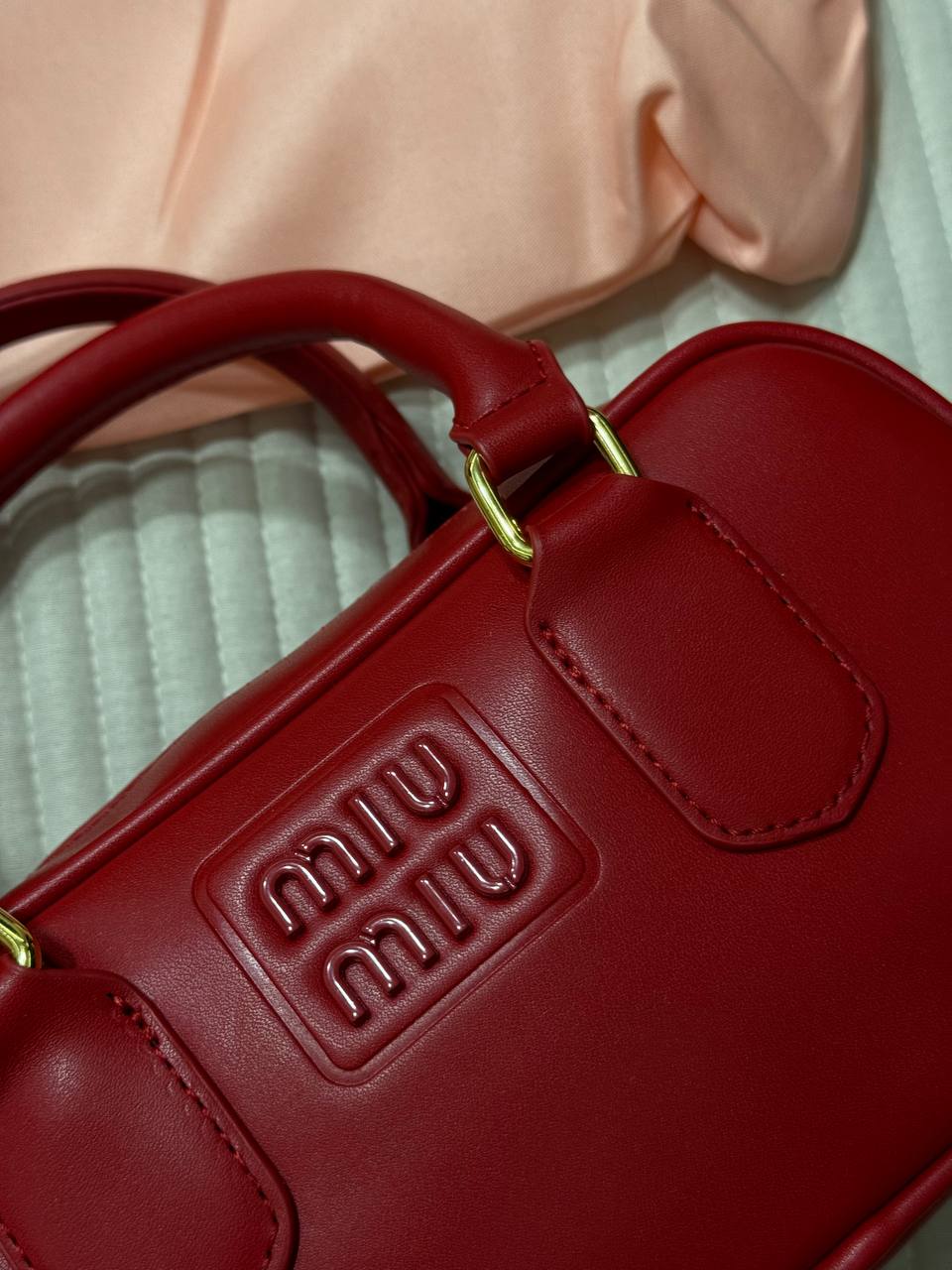 Miu Miu Arcadie Leather Bag Red - 4