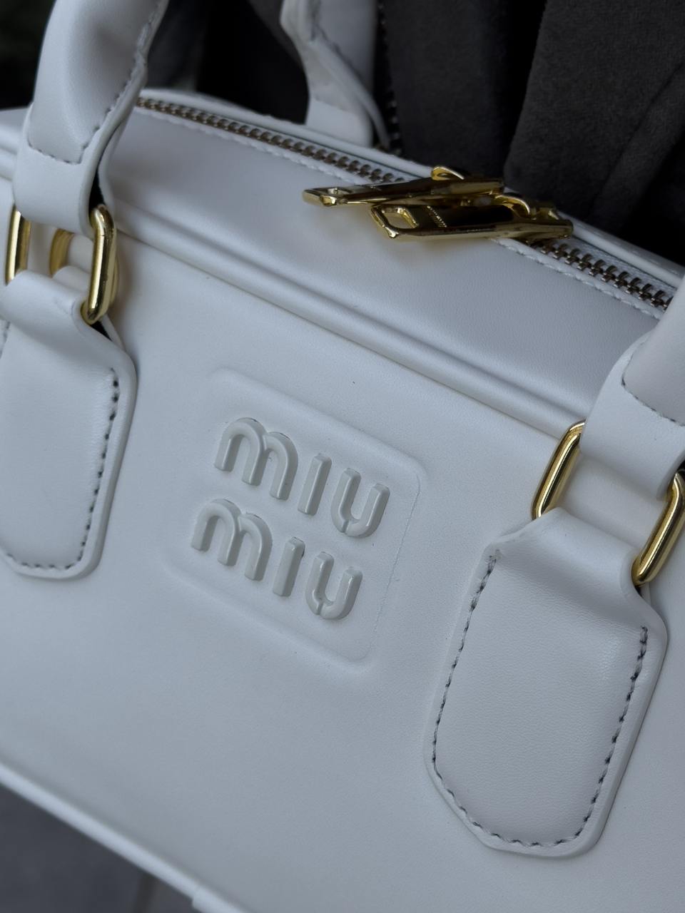 Miu Miu Arcadie Leather Bag White - 2