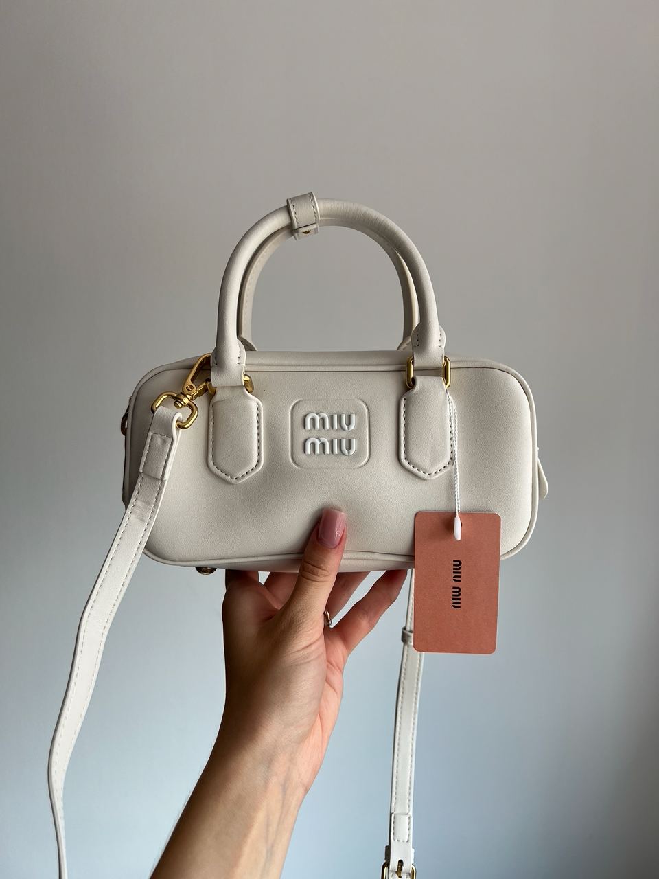 Miu Miu Arcadie Leather Bag White - 2