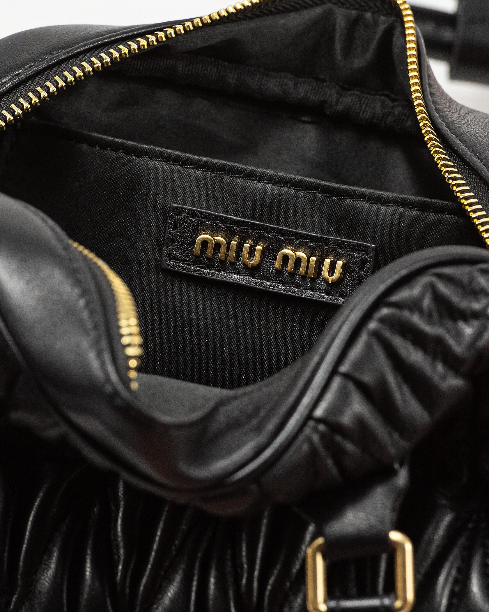 Miu Miu Arcadie Matelassé Nappa Leather Bag Black - 14
