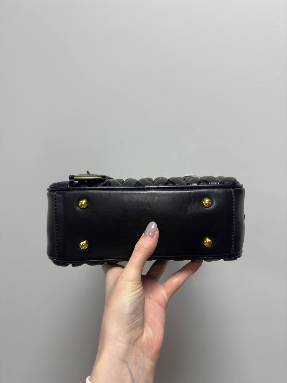 Miu Miu Arcadie Matelassé Nappa Leather Bag Black - 5