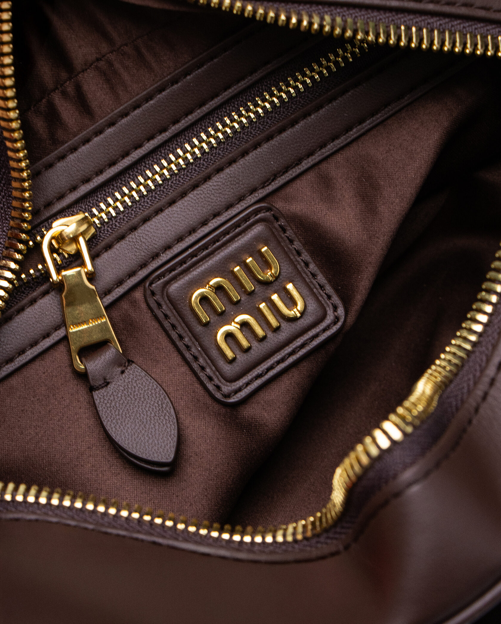 Miu Miu Arcadie Matelassé Nappa Leather Bag Chocolate - 14
