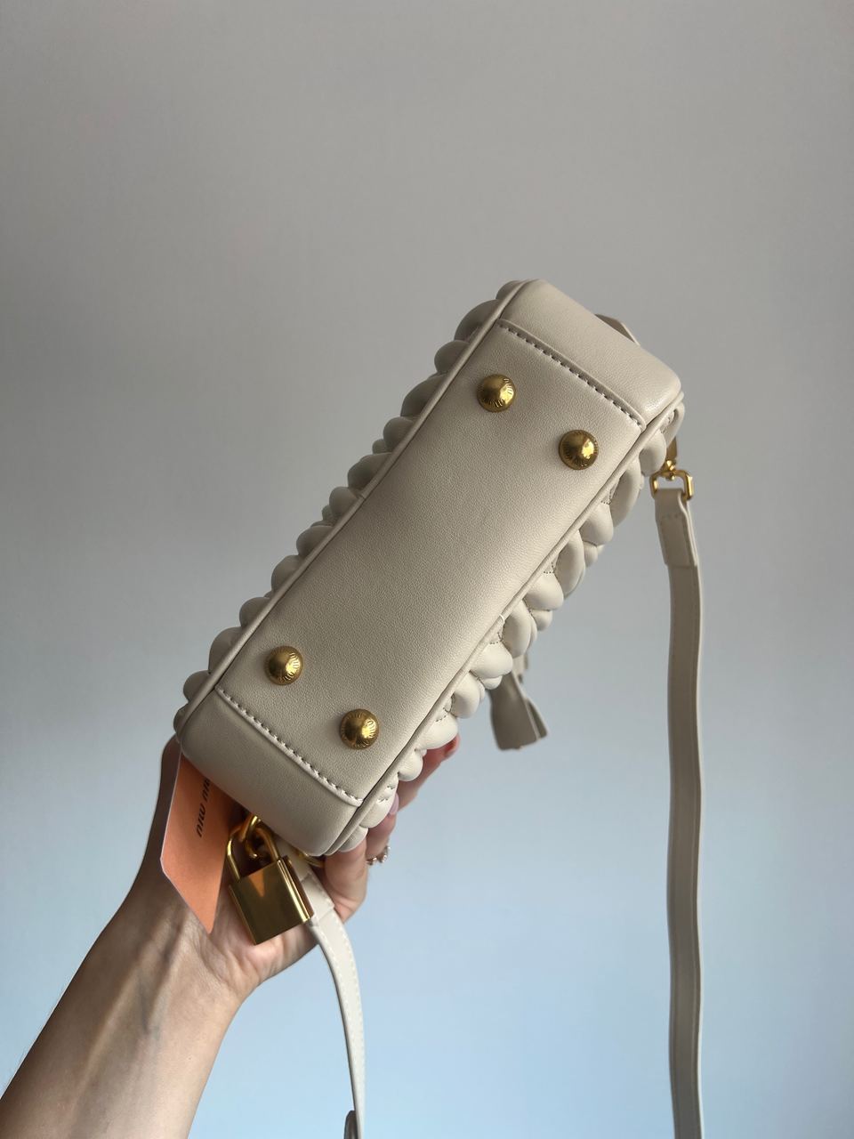 Miu Miu Arcadie Matelass? Nappa Leather Bag Cream - 8