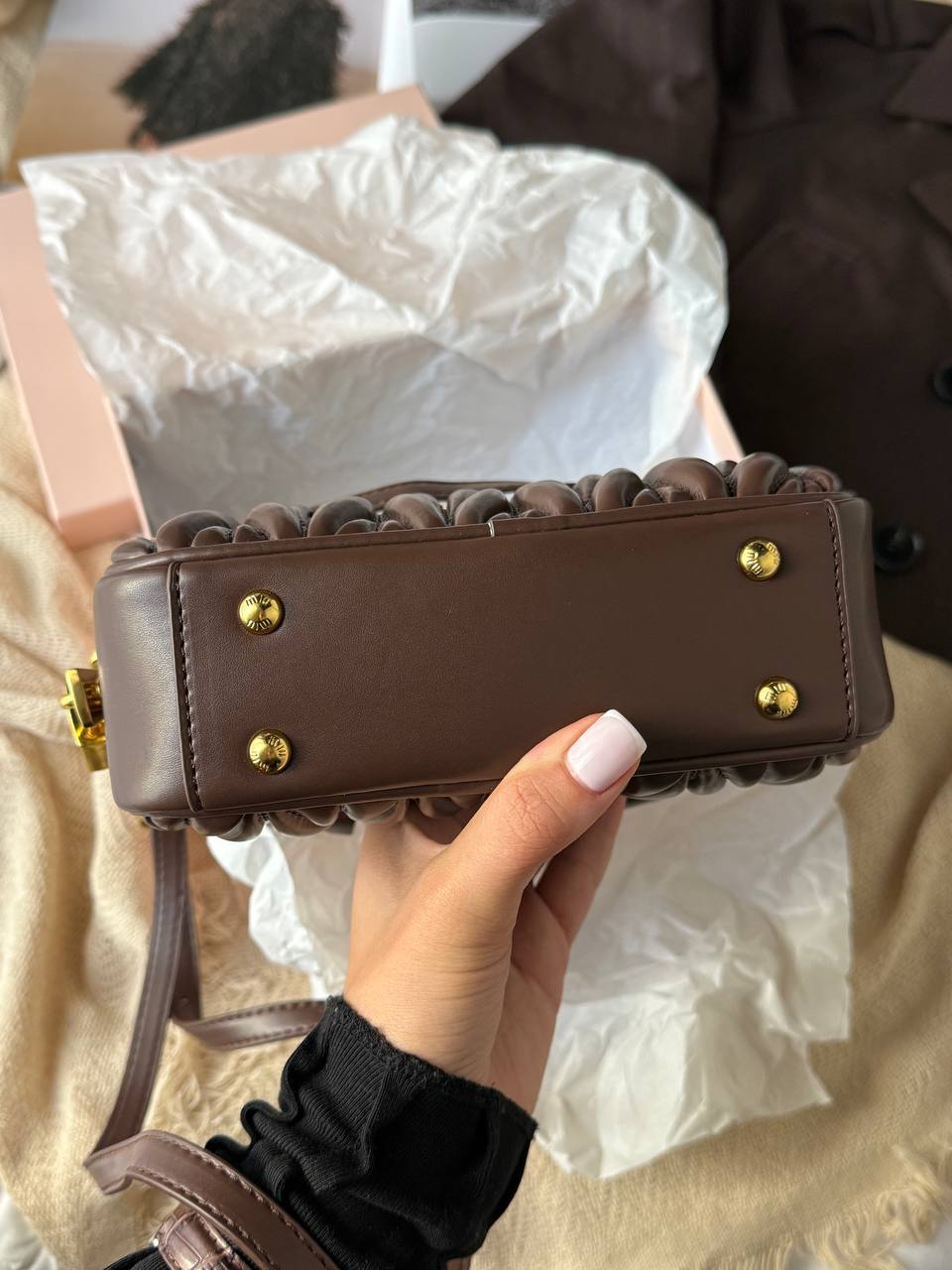 Miu Miu Arcadie Matelassé Nappa Leather Bag - 12