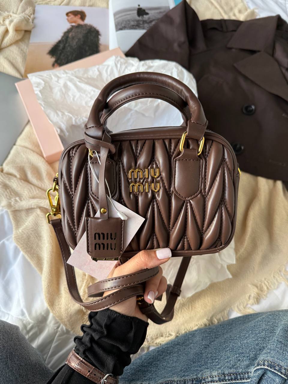 Miu Miu Arcadie Matelassé Nappa Leather Bag - 3