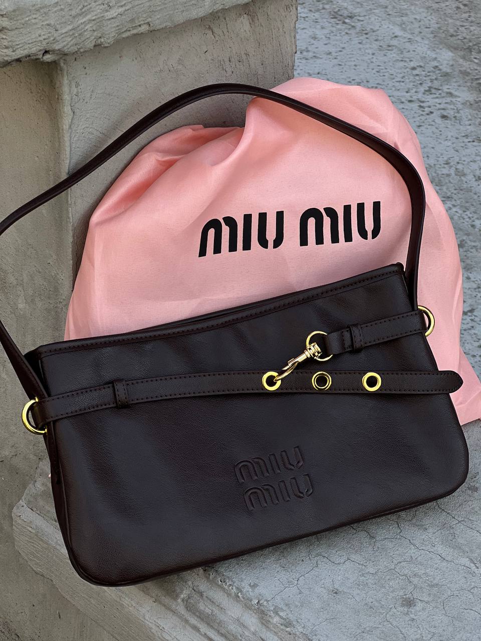 Miu Miu Aventure Bag Chocolate - 5