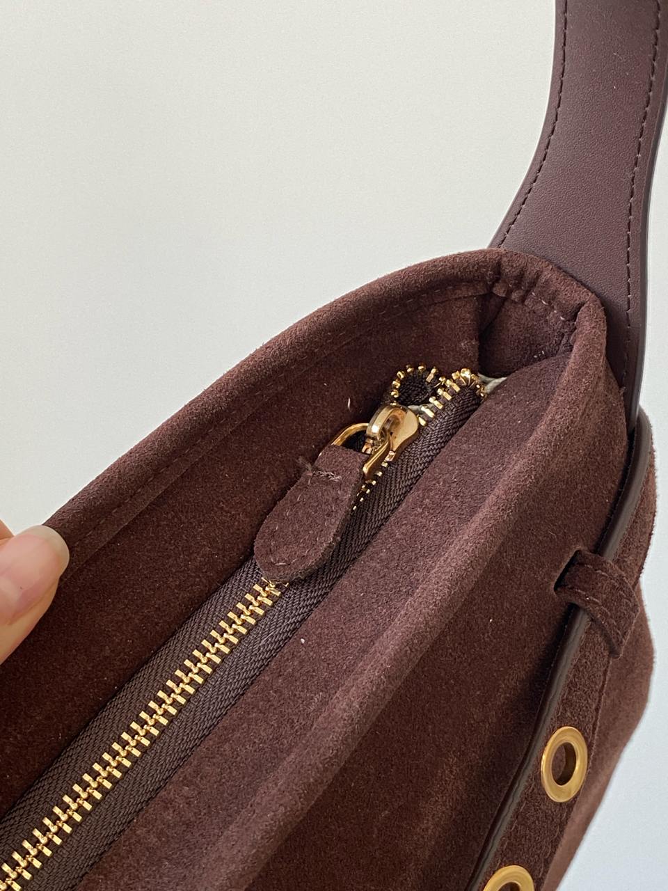 Miu Miu Aventure Nappa Leather Bag Chocolate Suede - 11