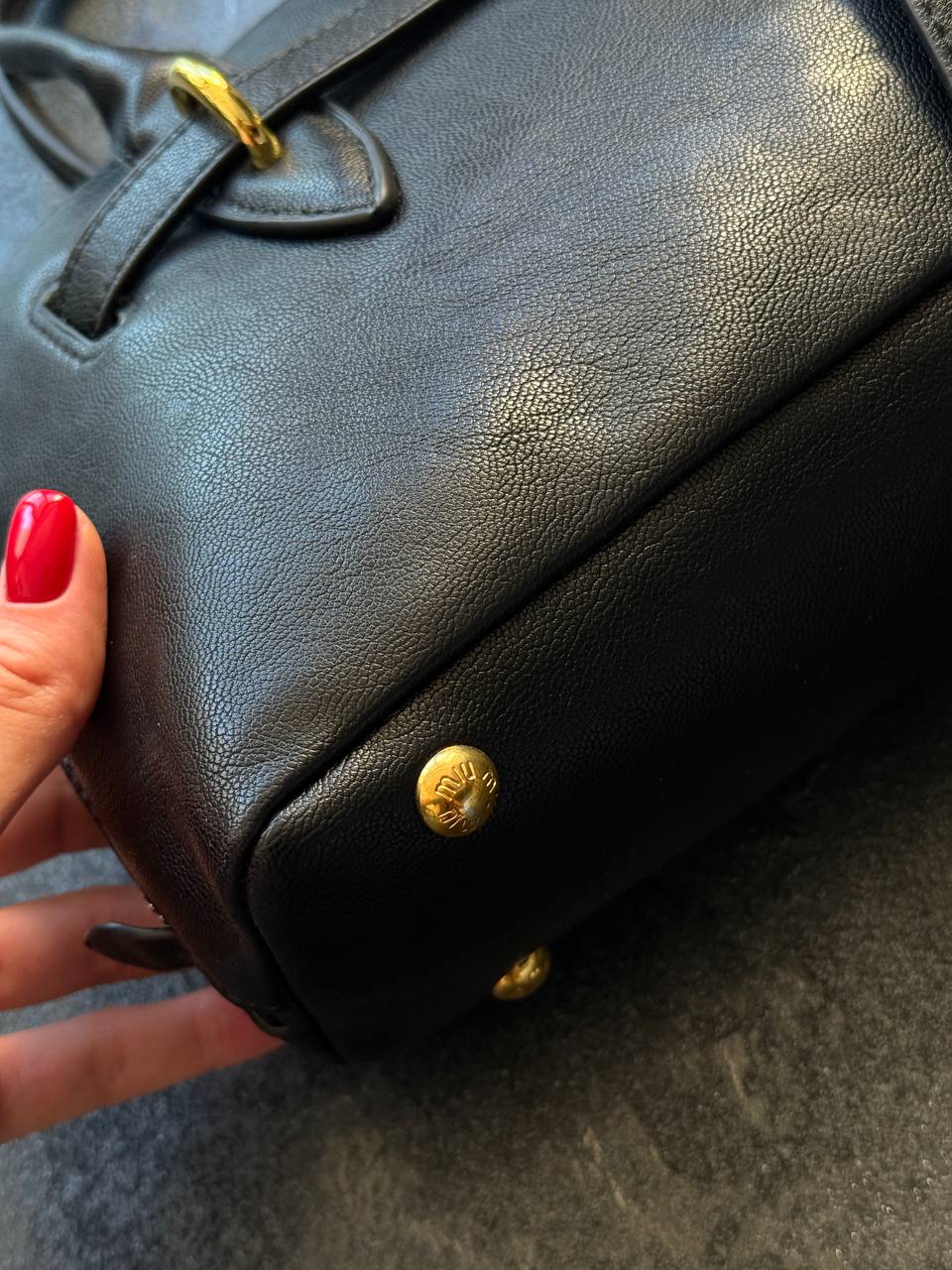 Miu Miu Aventure Nappa Leather Top-Handle Bag Black - 8