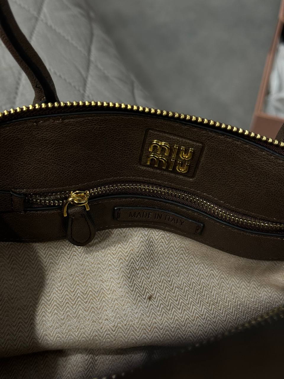 Miu Miu Aventure Nappa Leather Top-Handle Bag Brown - 5