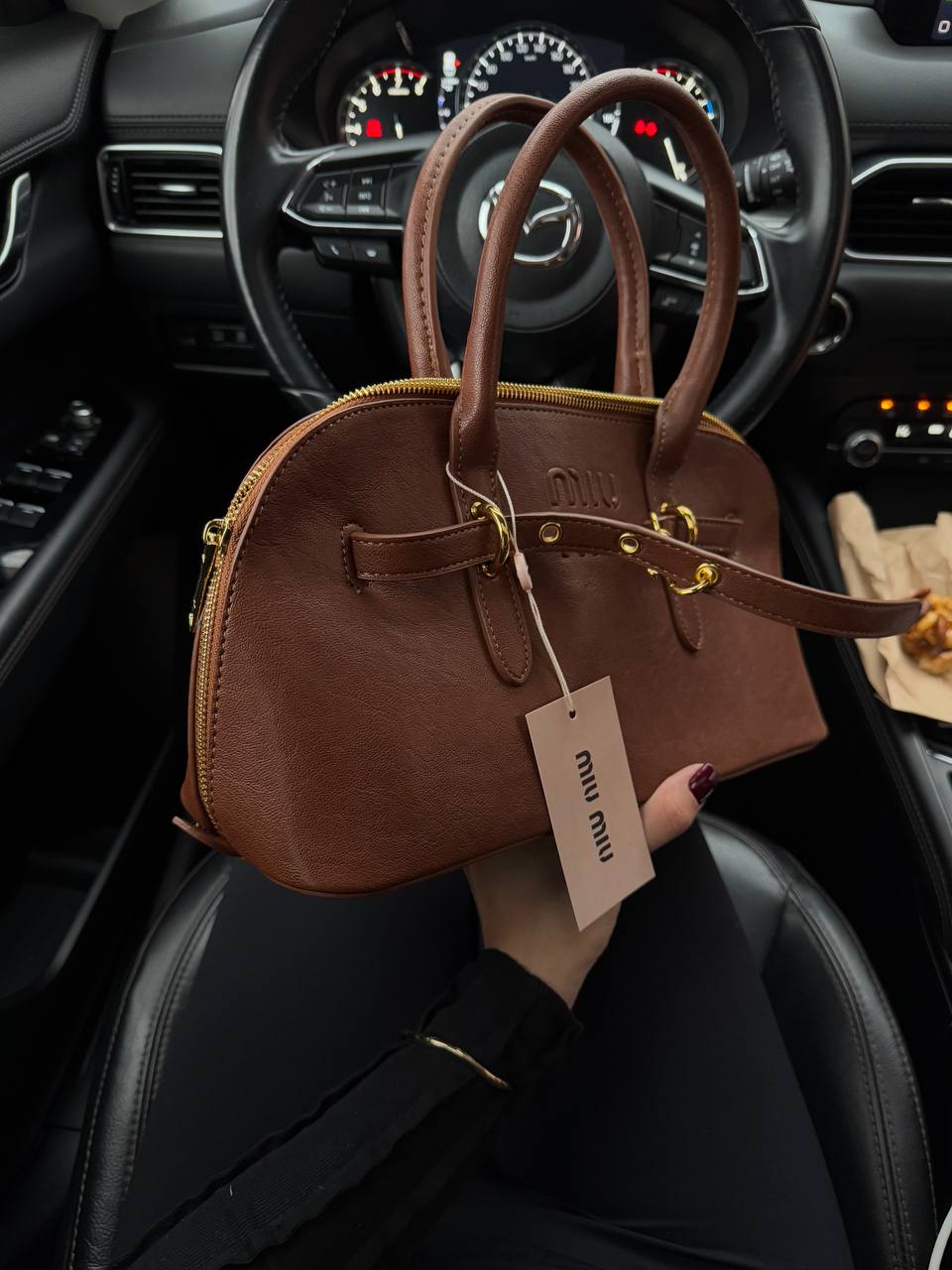 Miu Miu Aventure Nappa Leather Top-Handle Bag Brown - 2