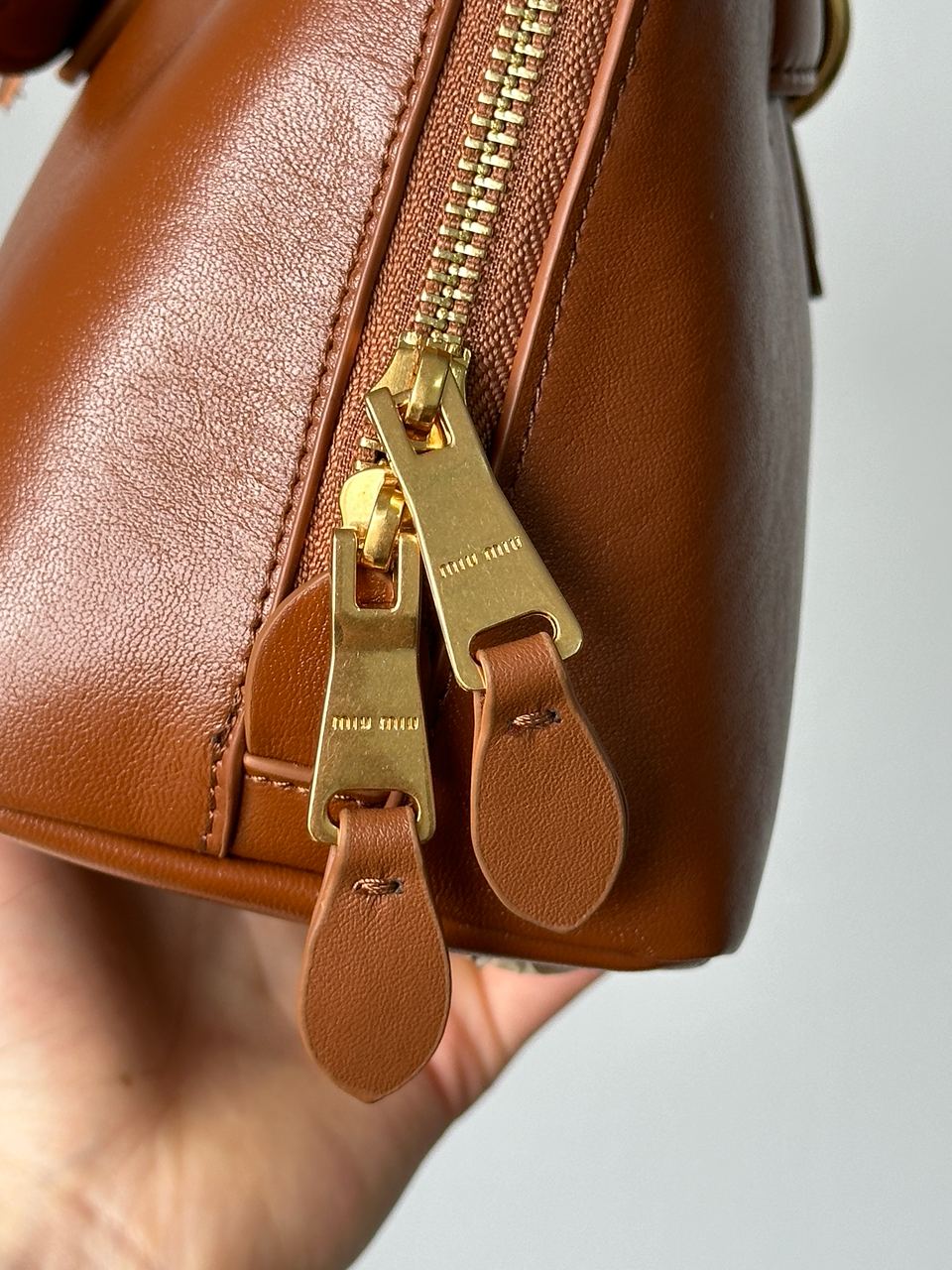 Miu Miu Aventure Nappa Leather Top-Handle Bag Brown - 7