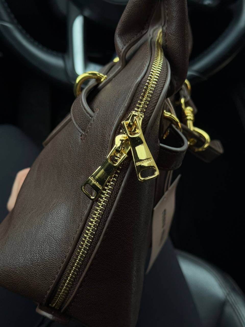 Miu Miu Aventure Nappa Leather Top-Handle Bag Chocolate - 4