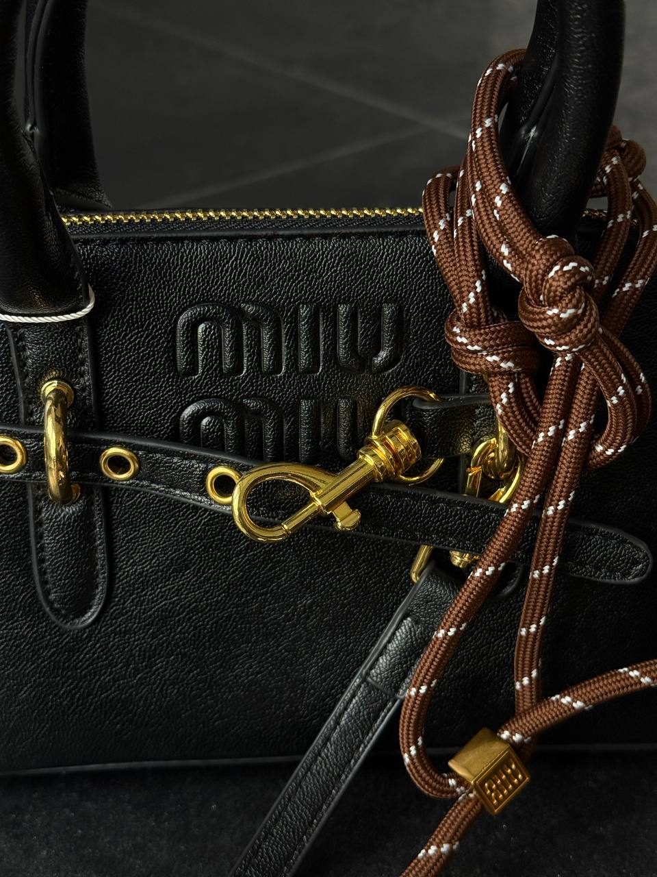 Miu Miu Aventure Nappa Leather Top-Handle Bag - 6