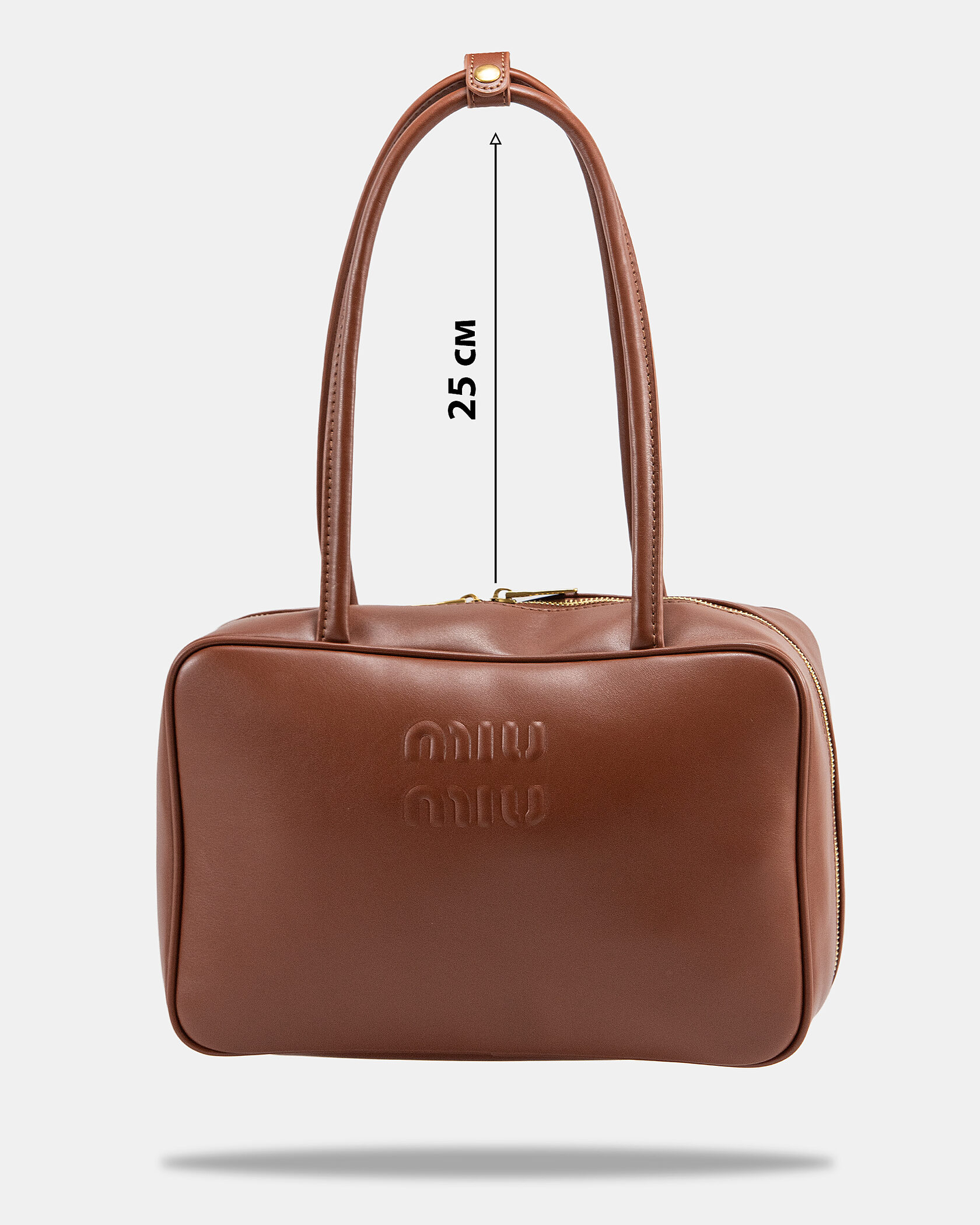 Miu Miu Beau Leather Bag Brown - 4