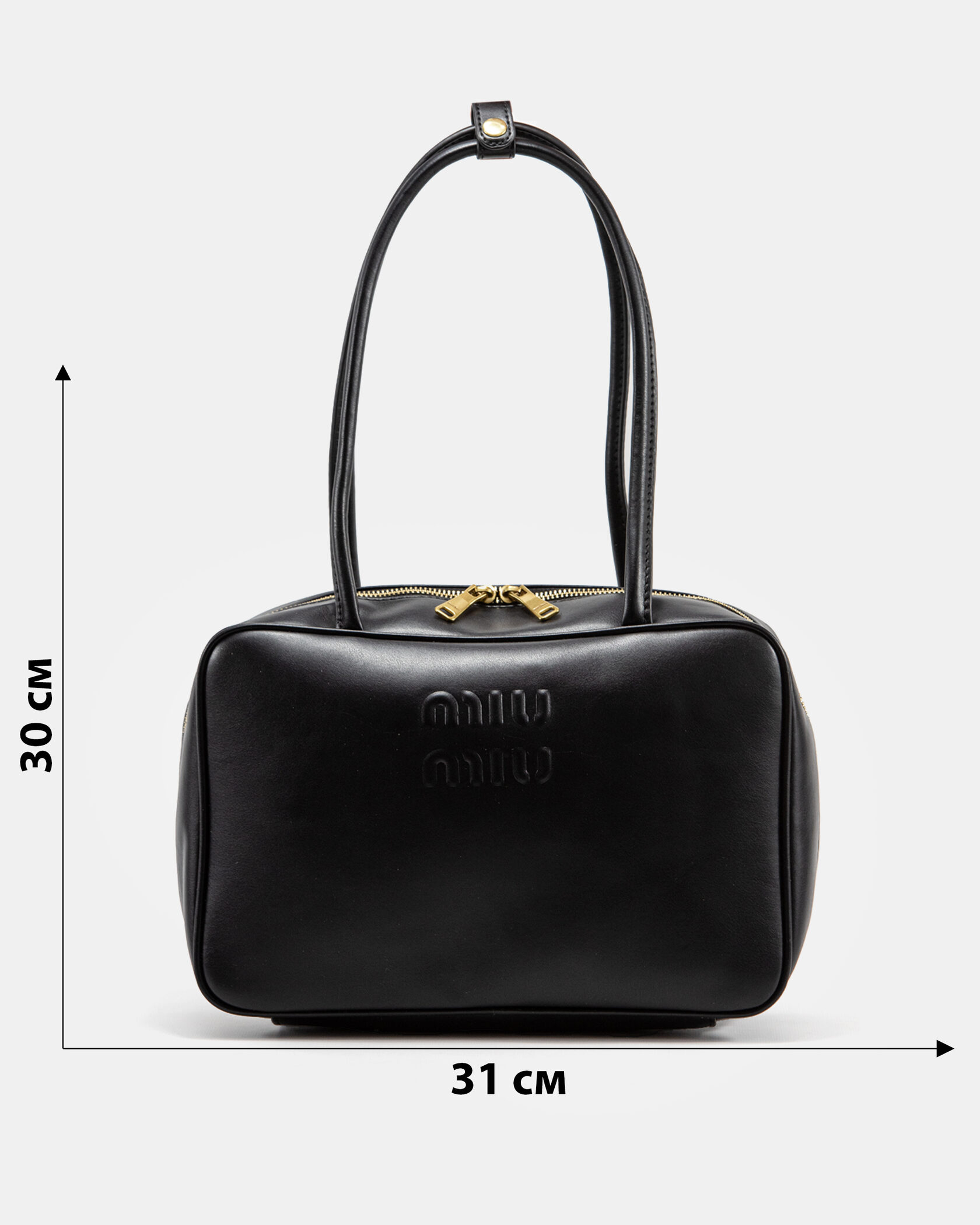 Miu Miu Beau Leather Top-Handle Bag In Black - 3