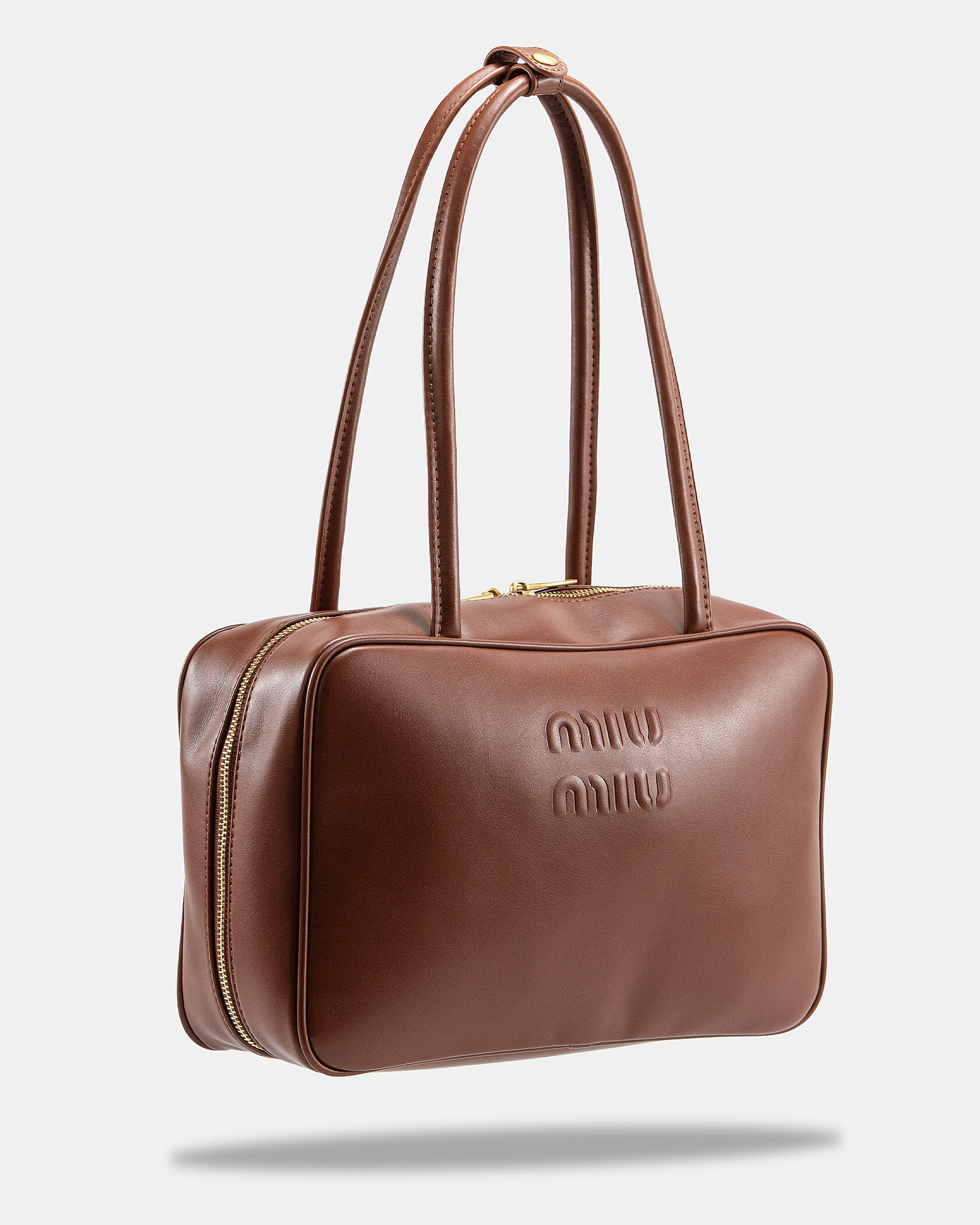 Miu Miu Beau Leather Top-Handle Bag In Brown - 5