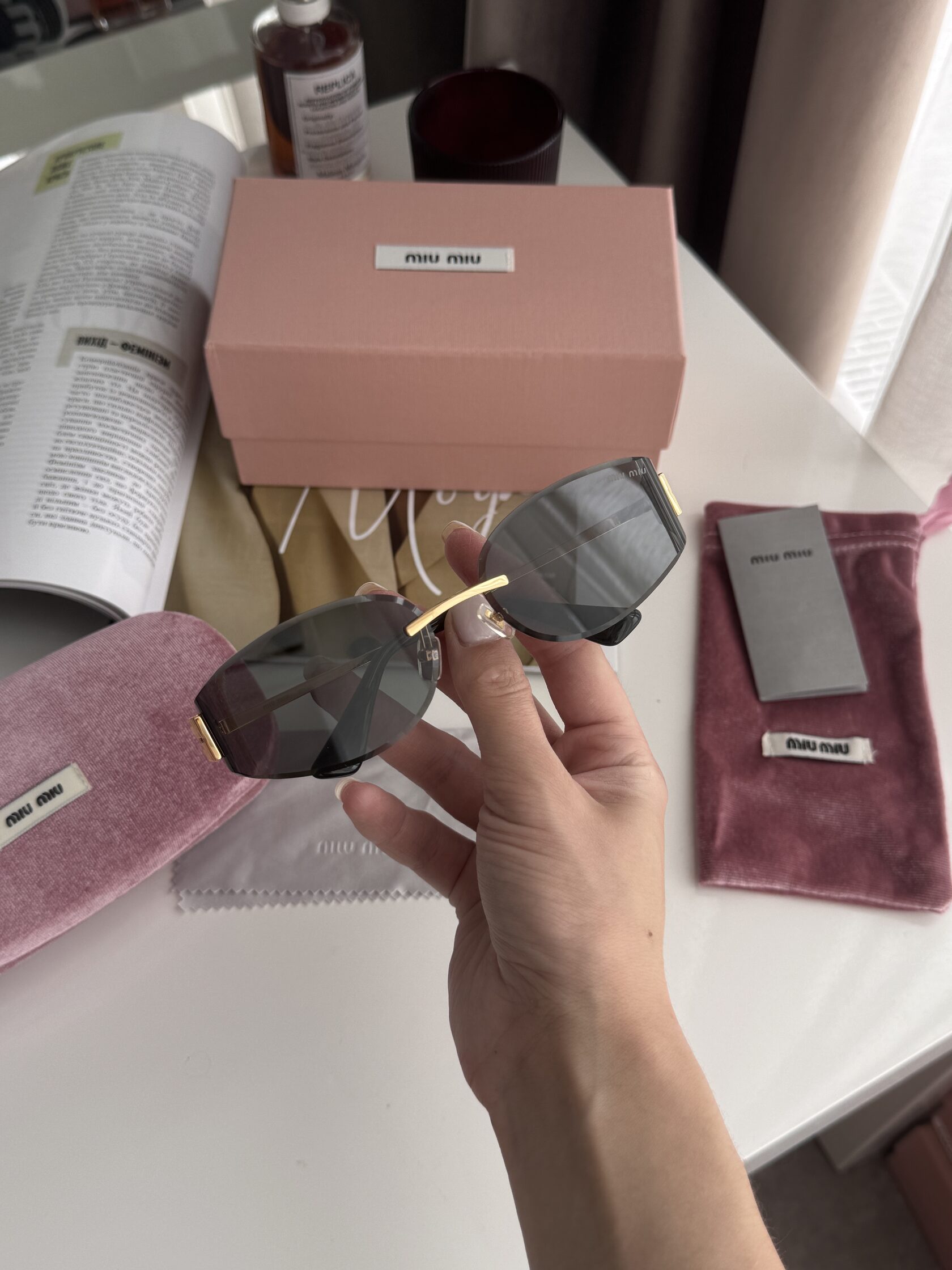 Miu Miu Black/Gold MU 8065 5AK-101 - 3