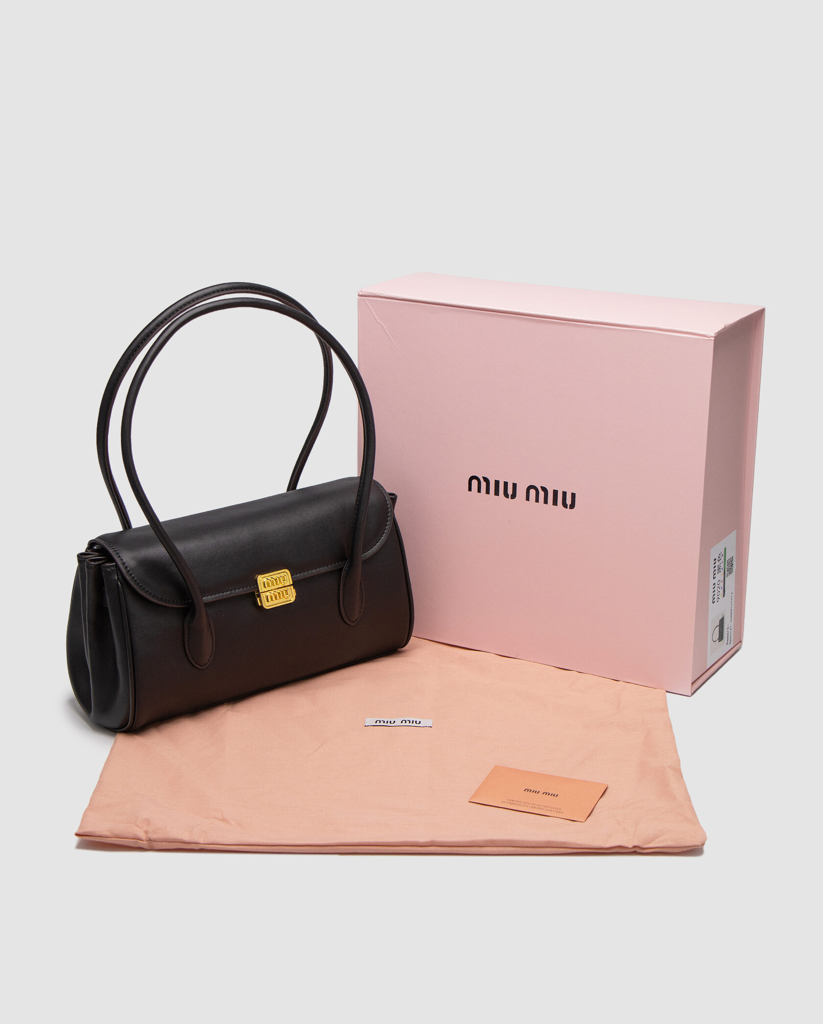 Miu Miu Black Leather Shoulder Bag Black - 2