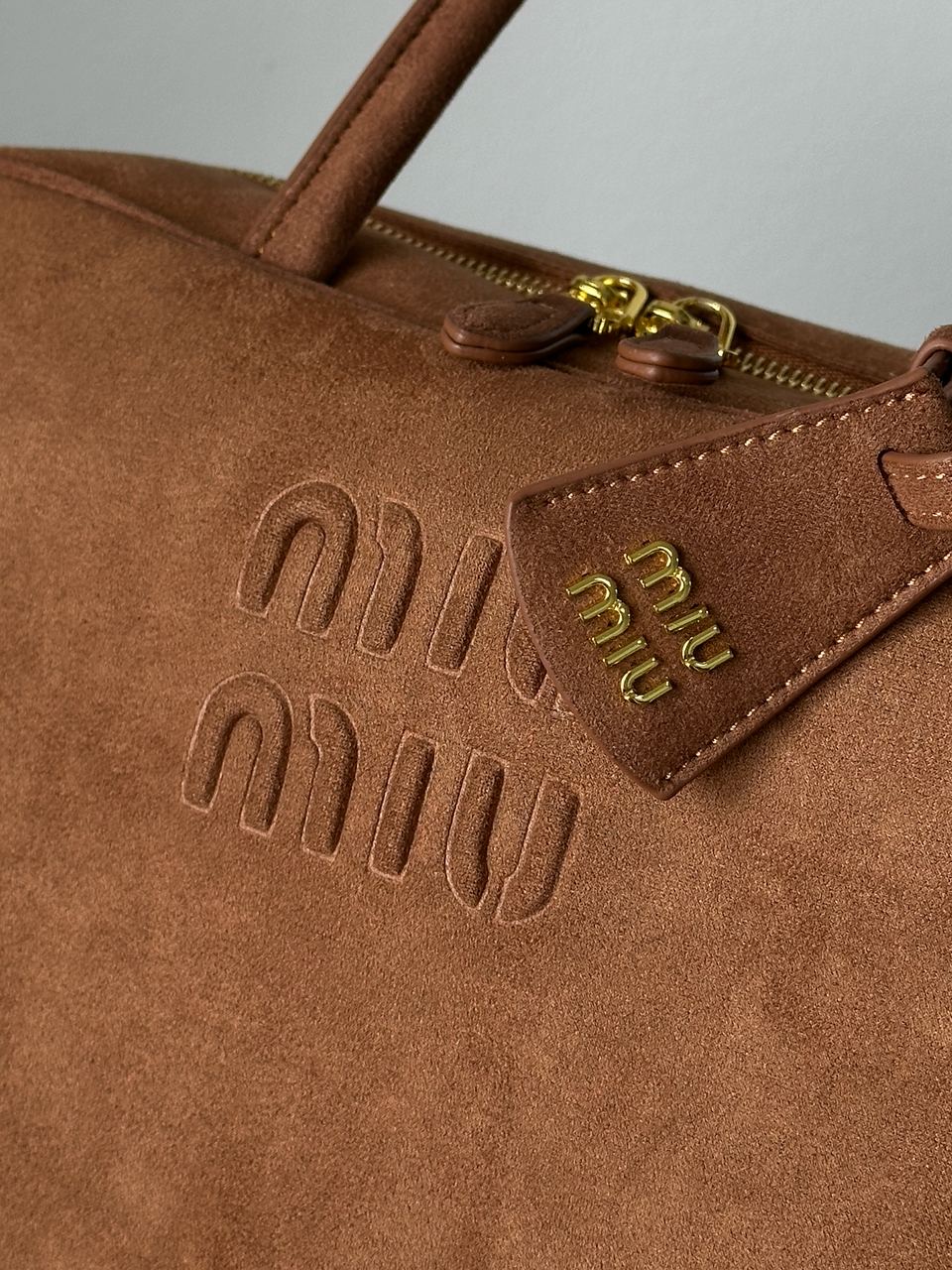 Miu Miu Brown Textile Beau Top-Handle Bag - 3