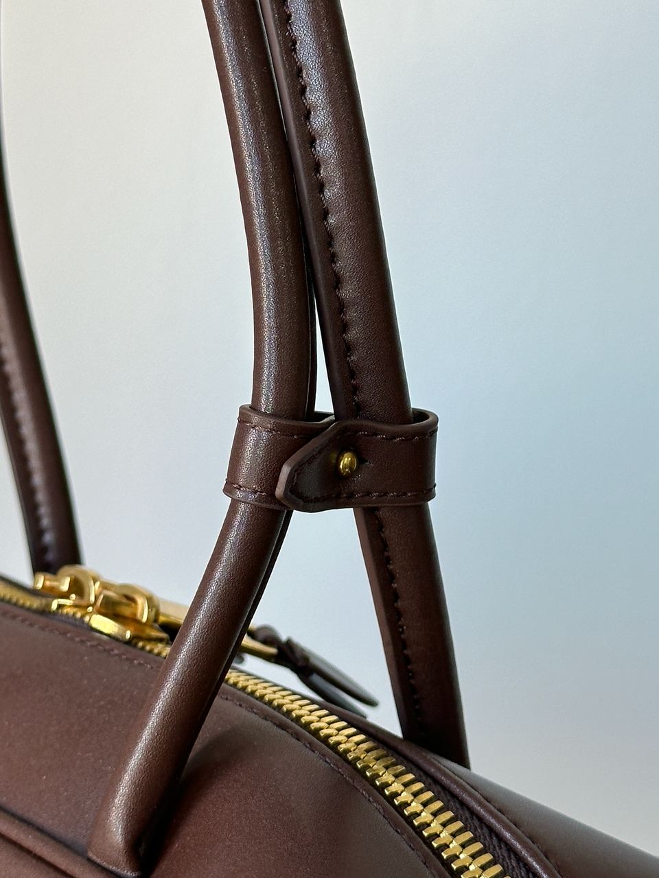Miu Miu Chocolate Leather Beau Top-Handle Bag - 6