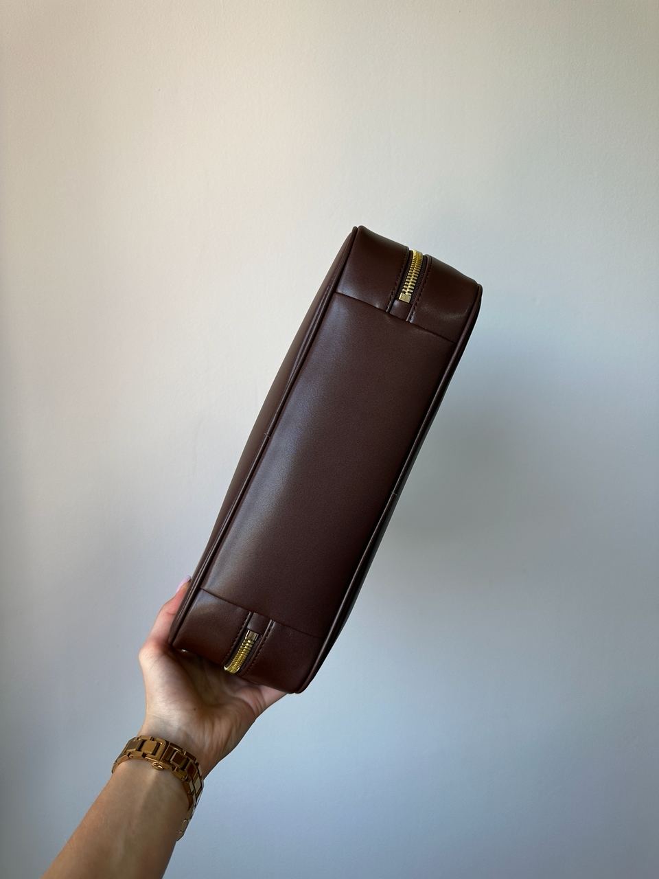 Miu Miu Chocolate Leather Beau Top-Handle Bag - 7