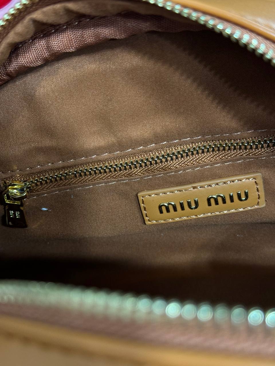 Miu Miu Half-Moon Leather Handbag Brown - 7