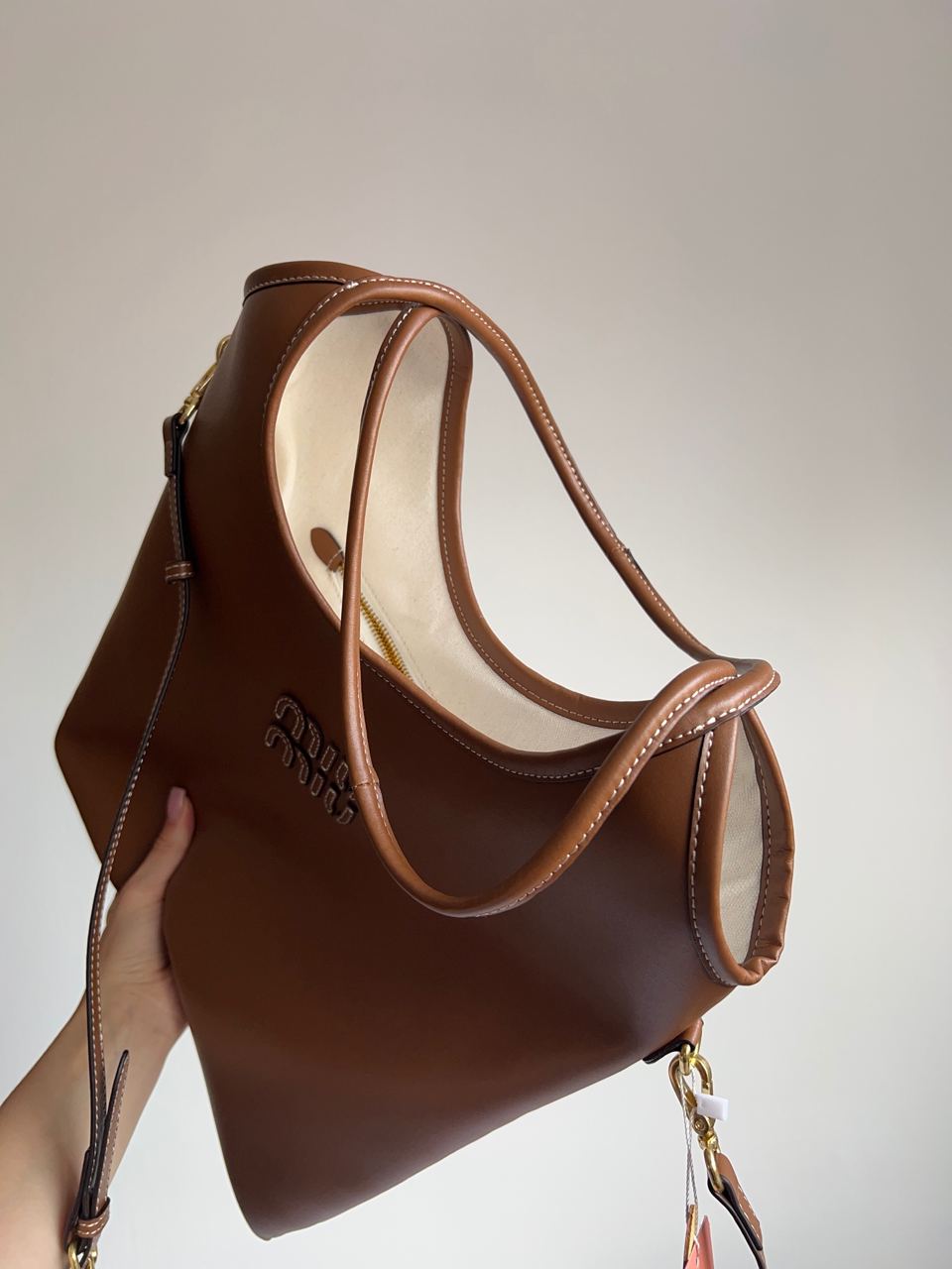 Miu Miu Ivy Leather Bag Brown - 4