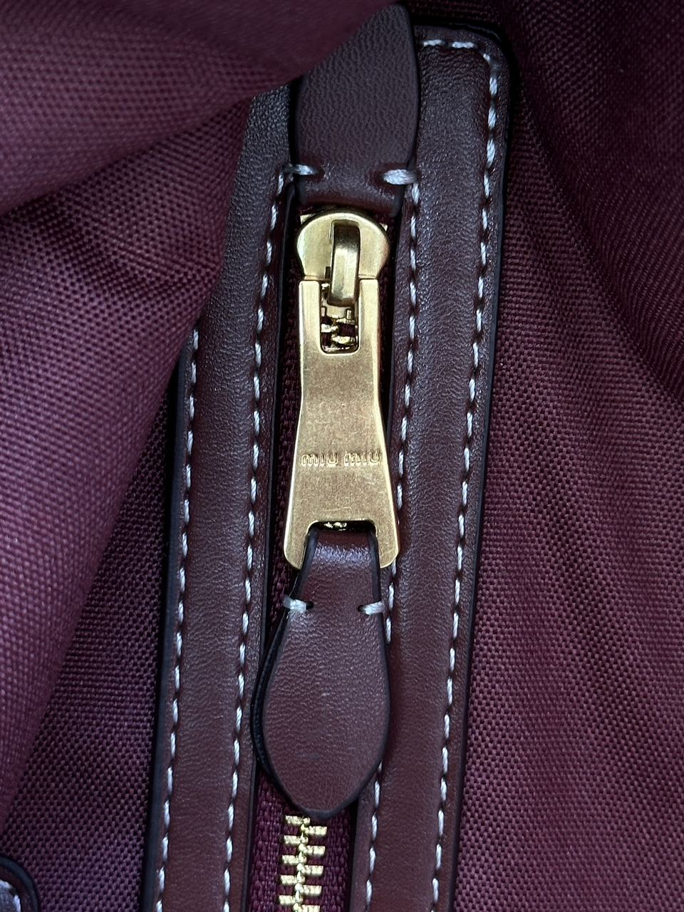 Miu Miu Ivy Suede Bag Burgundy - 8