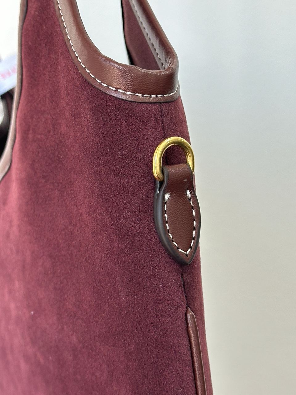 Miu Miu Ivy Suede Bag Burgundy - 9