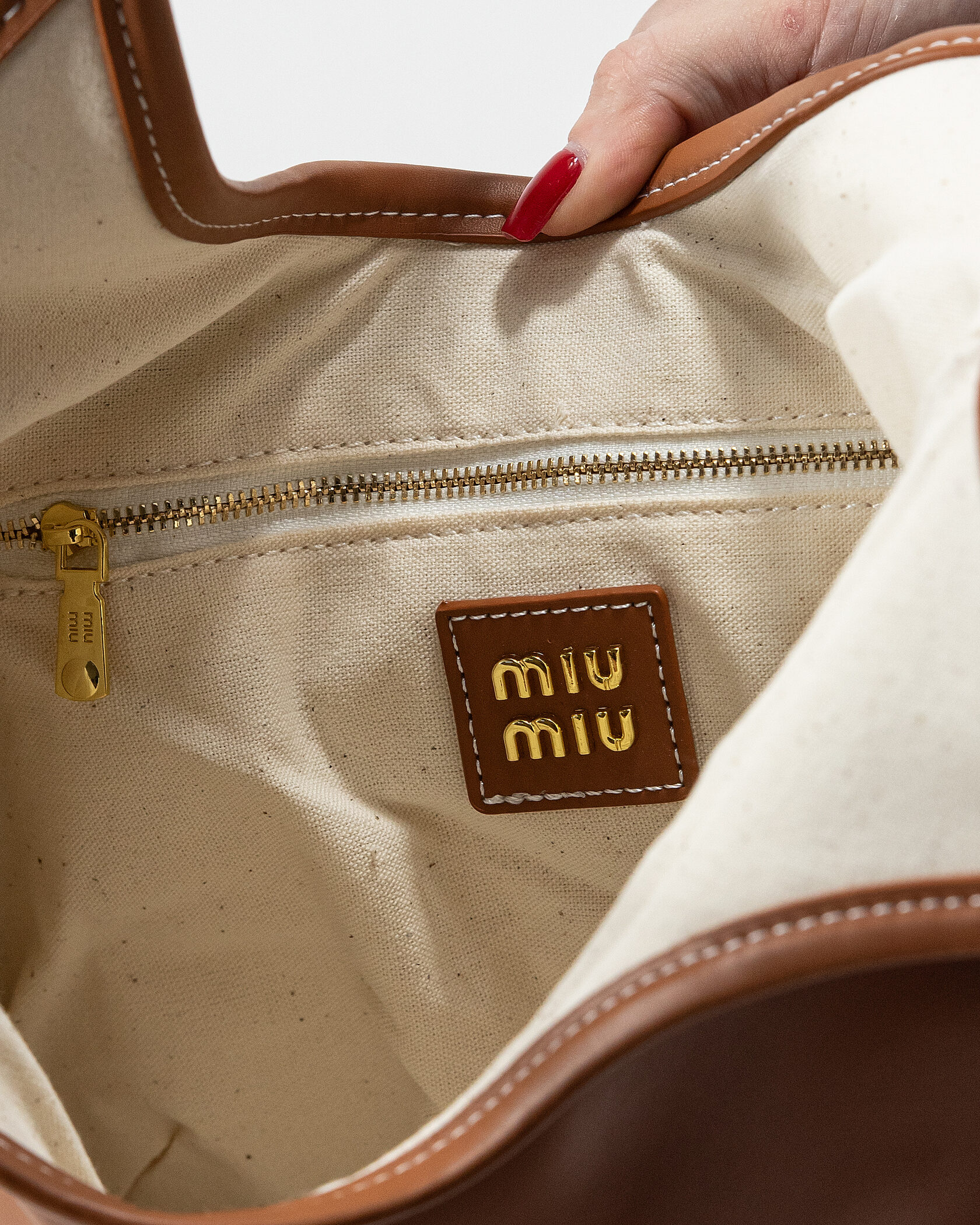 Miu Miu Large Hobo Bag in Cognac/Tan Leather - 9