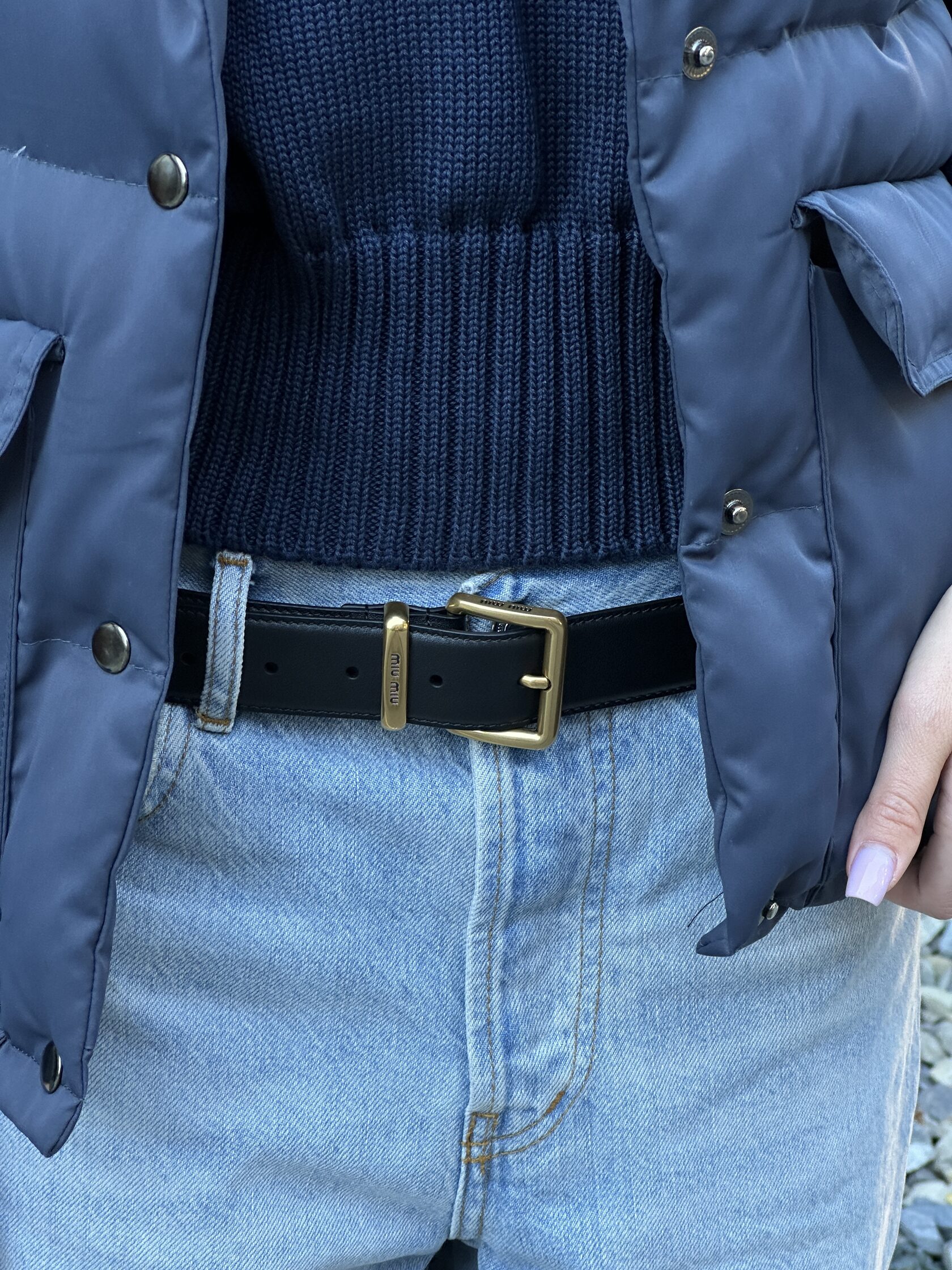 Miu Miu Leather Belt Black - 9