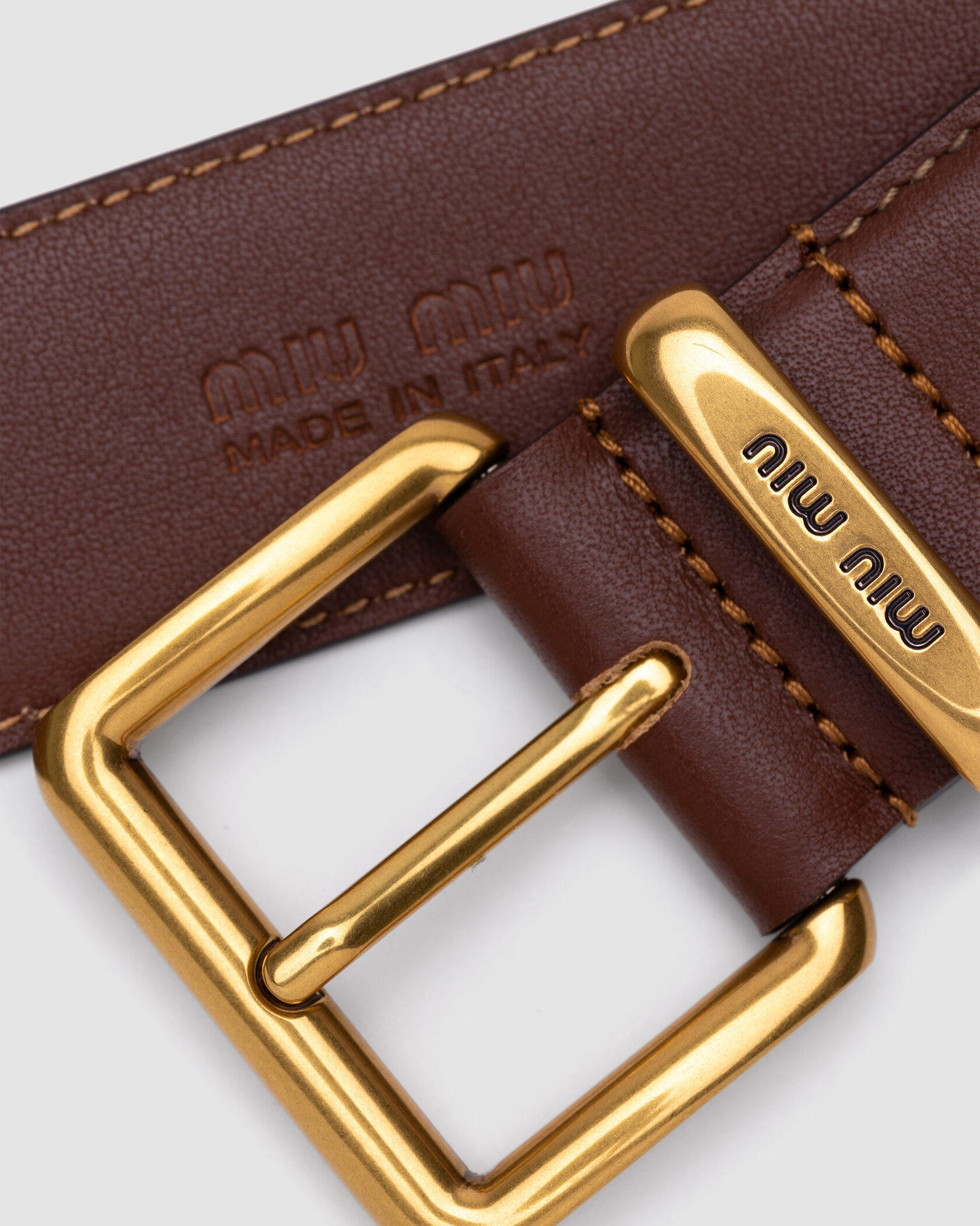 Miu Miu Leather Belt Brown - 5