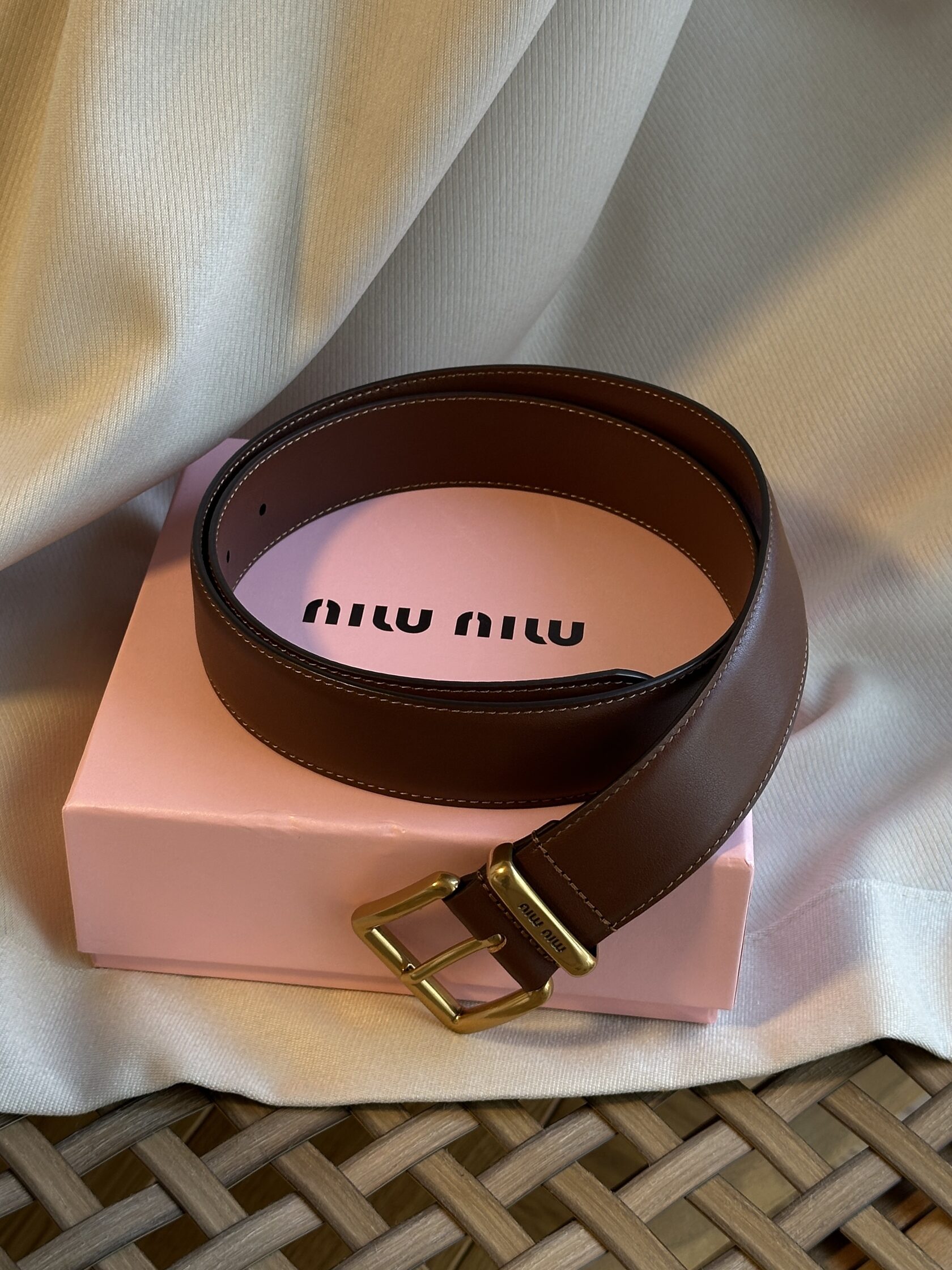 Miu Miu Leather Belt Brown - 8