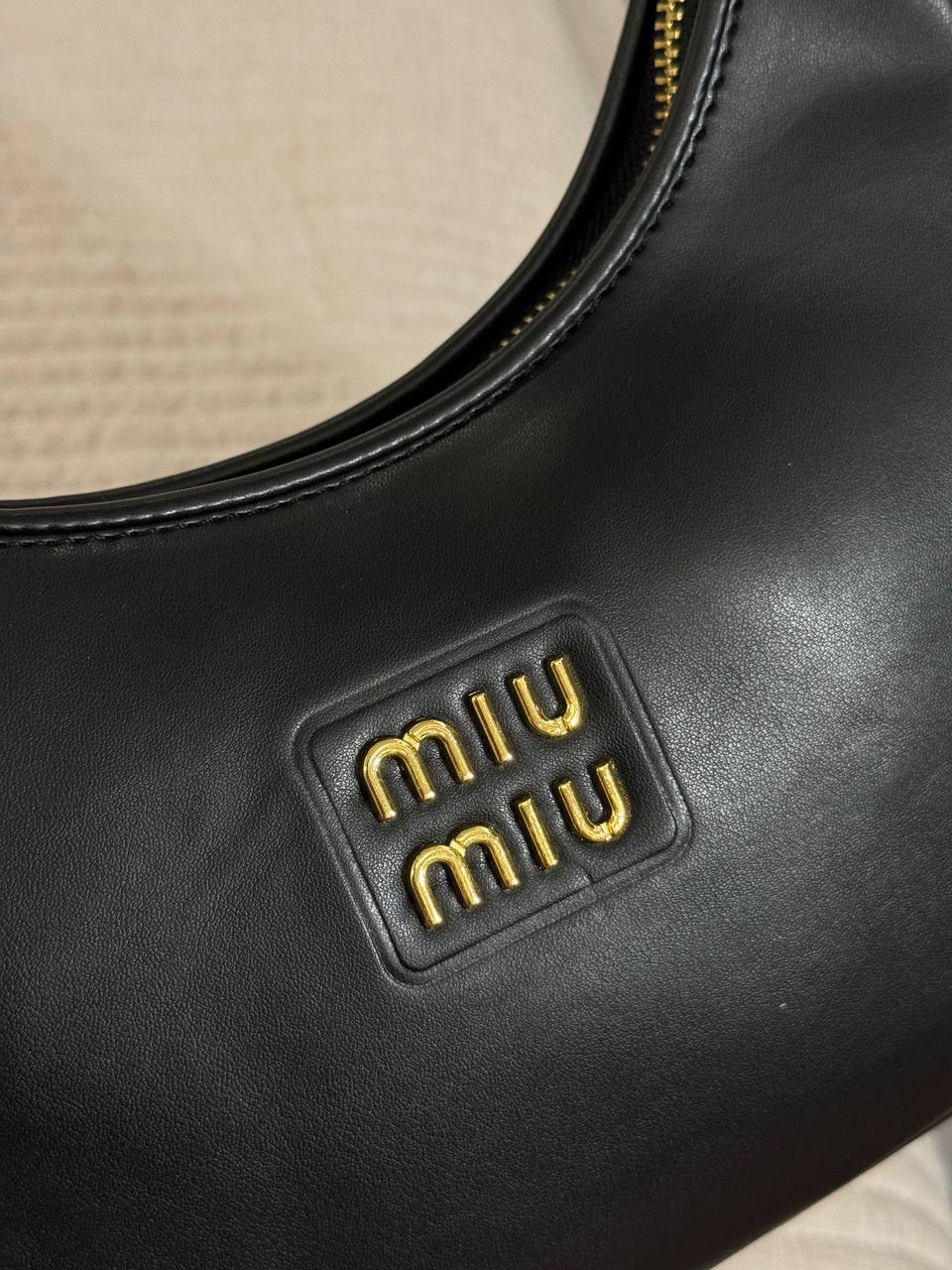 Miu Miu Leather Hobo Bag Black - 9