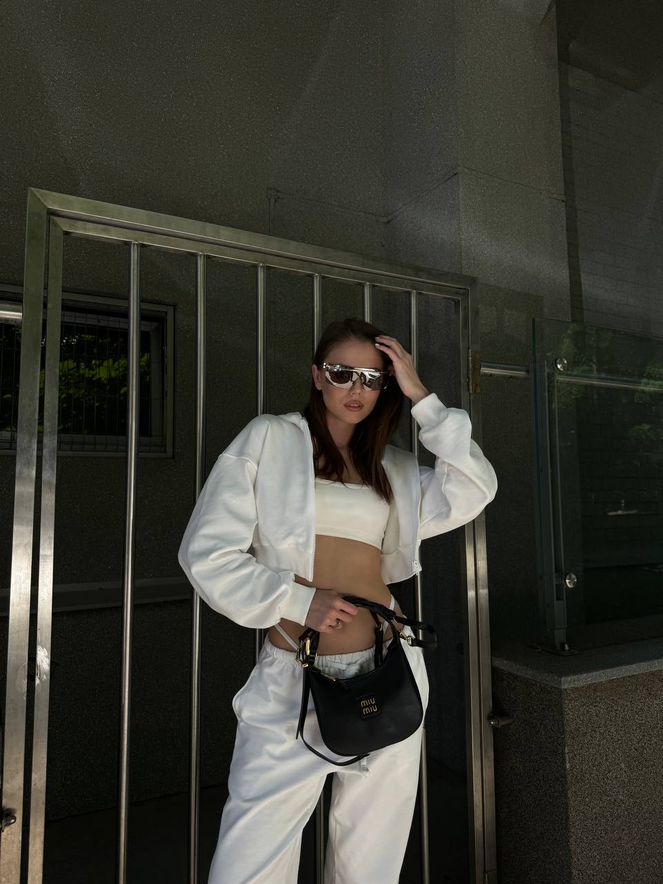 Miu Miu Leather Hobo Bag Black - 5