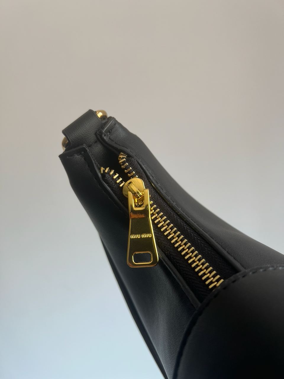 Miu Miu Leather Hobo Bag Black/Black - 12