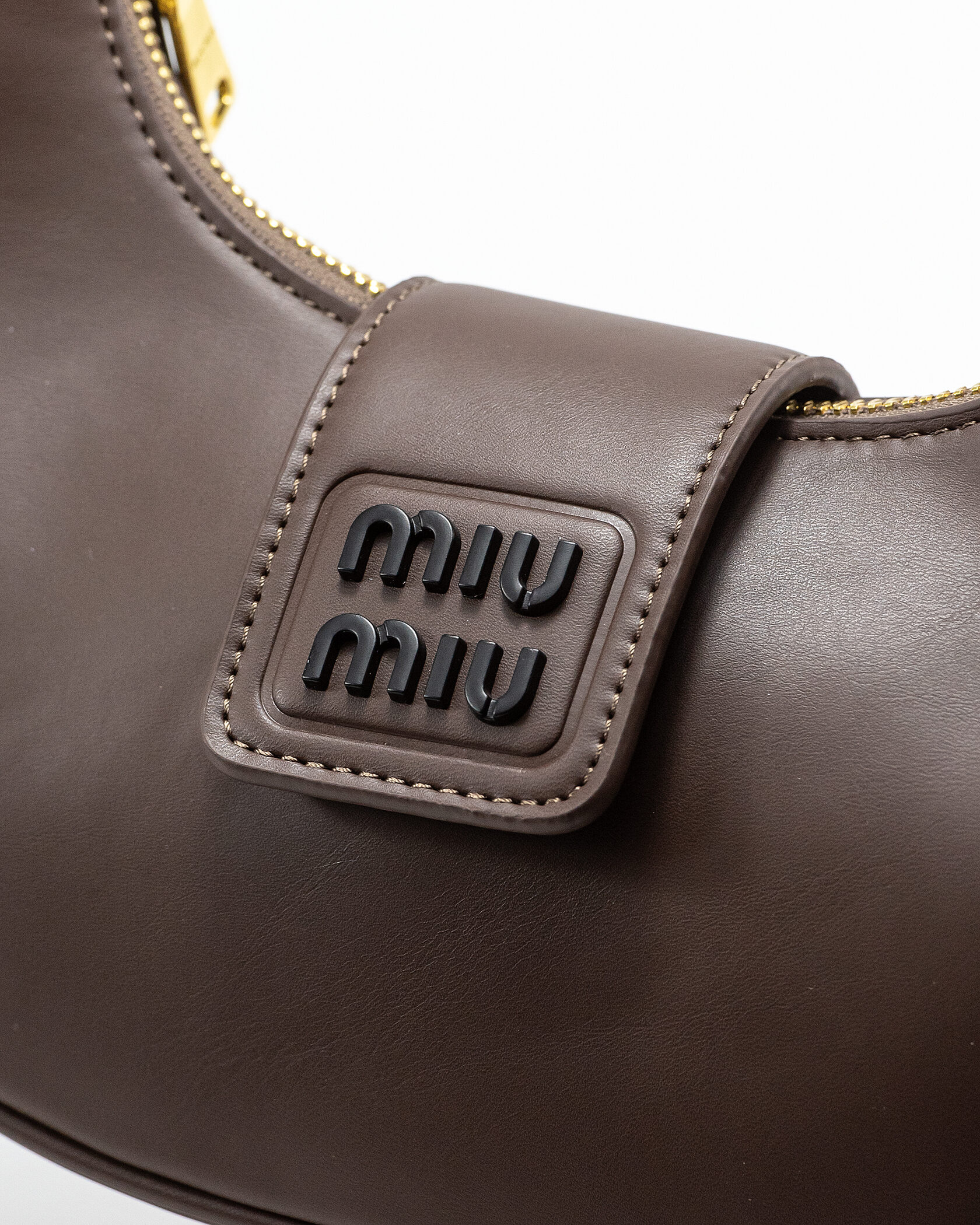 Miu Miu Leather Hobo Bag Brown - 7