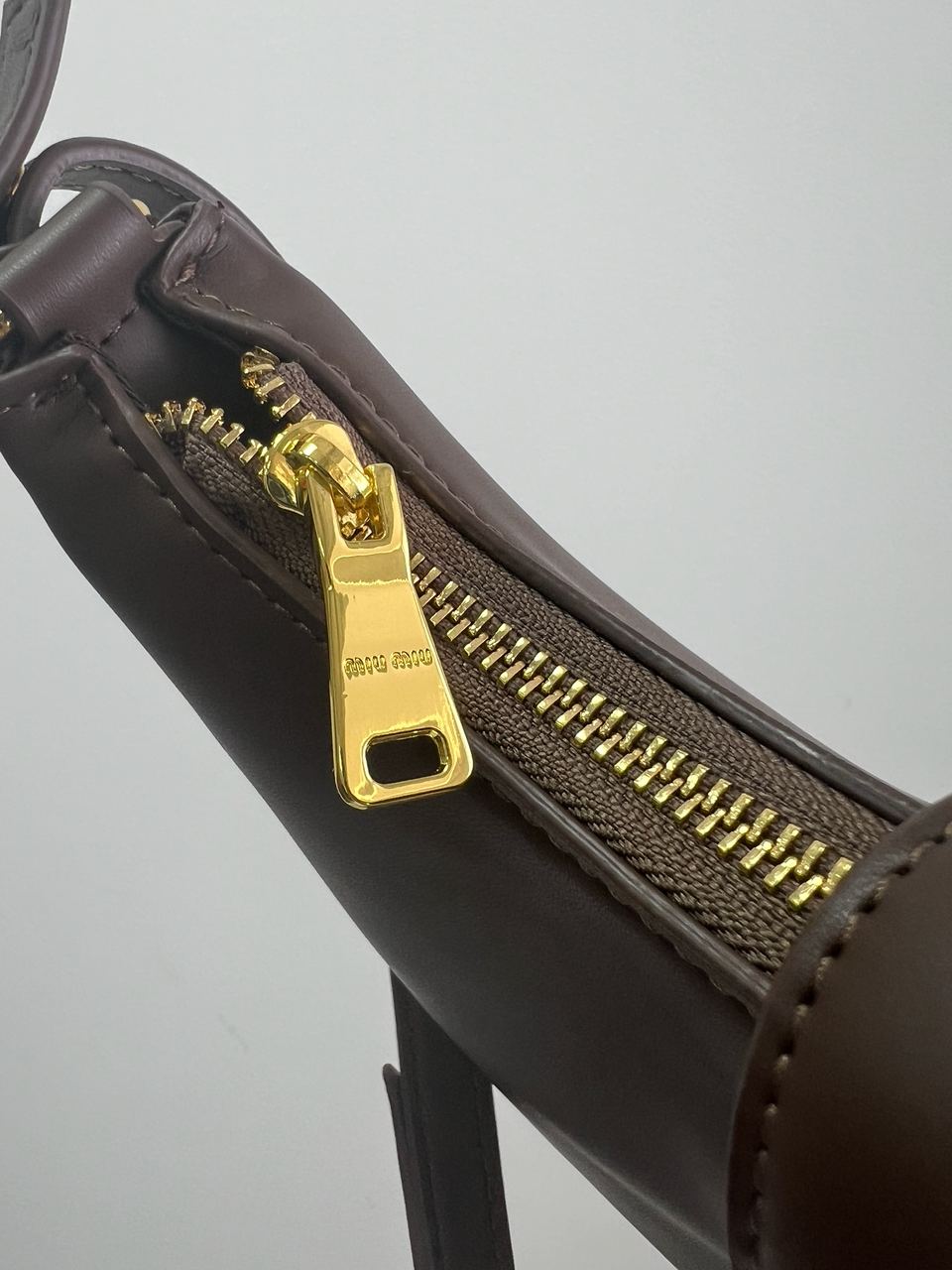 Miu Miu Leather Hobo Bag Brown - 7