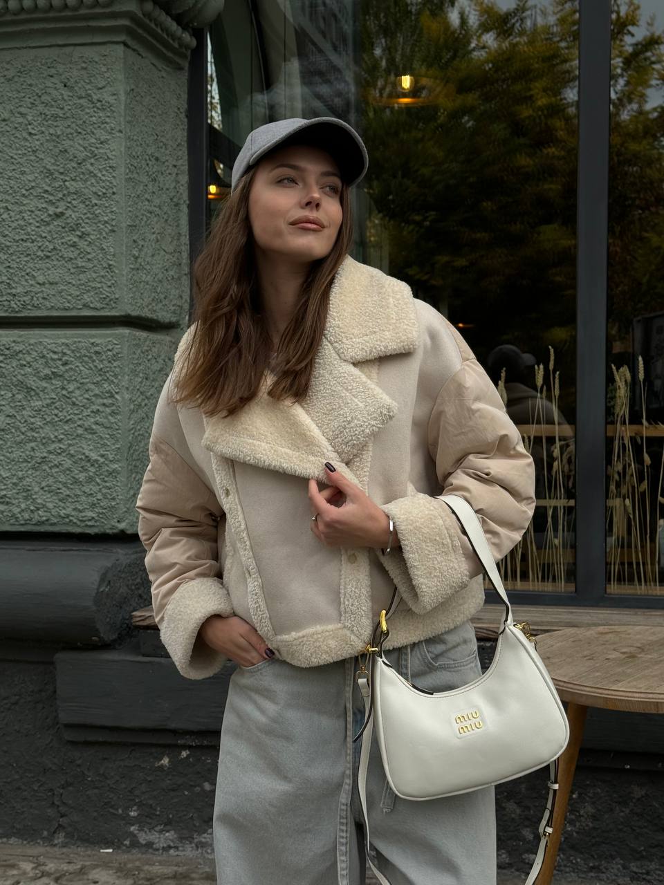 Miu Miu Leather Hobo Bag White - 3