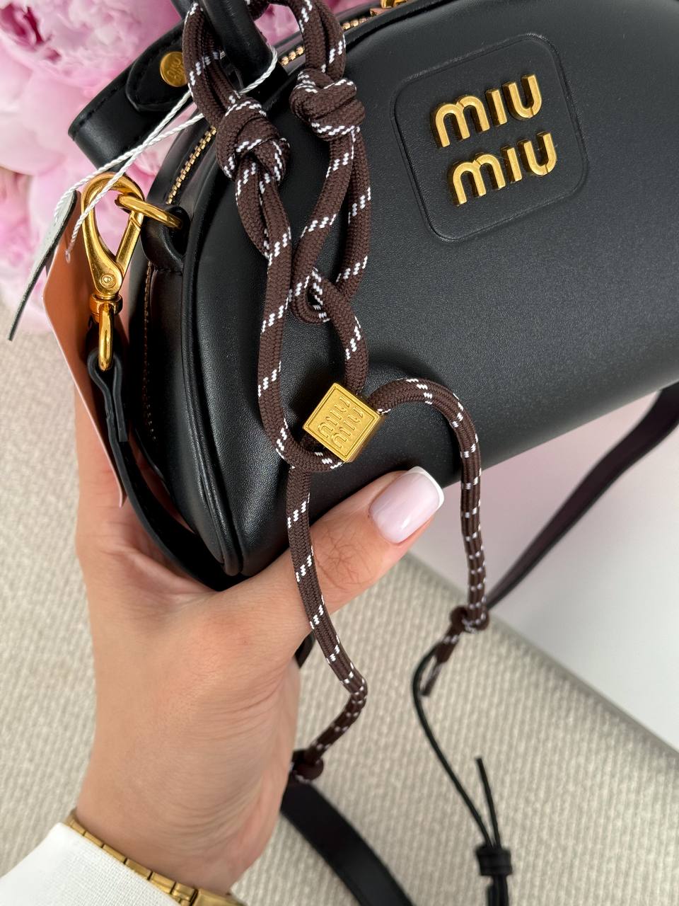 Miu Miu Leather Top-Handle Bag Black - 12
