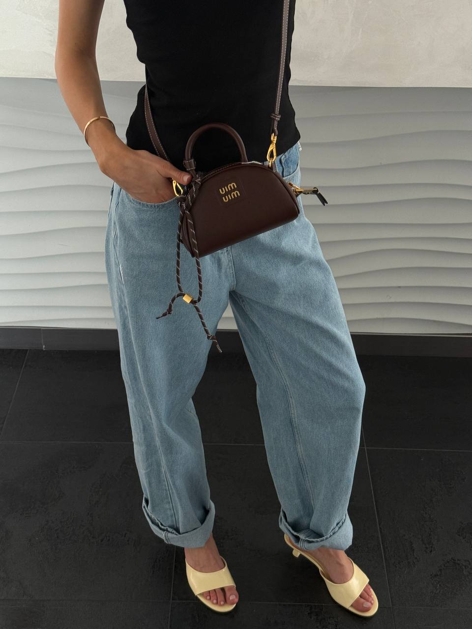 Miu Miu Leather Top-Handle Bag Brown - 5