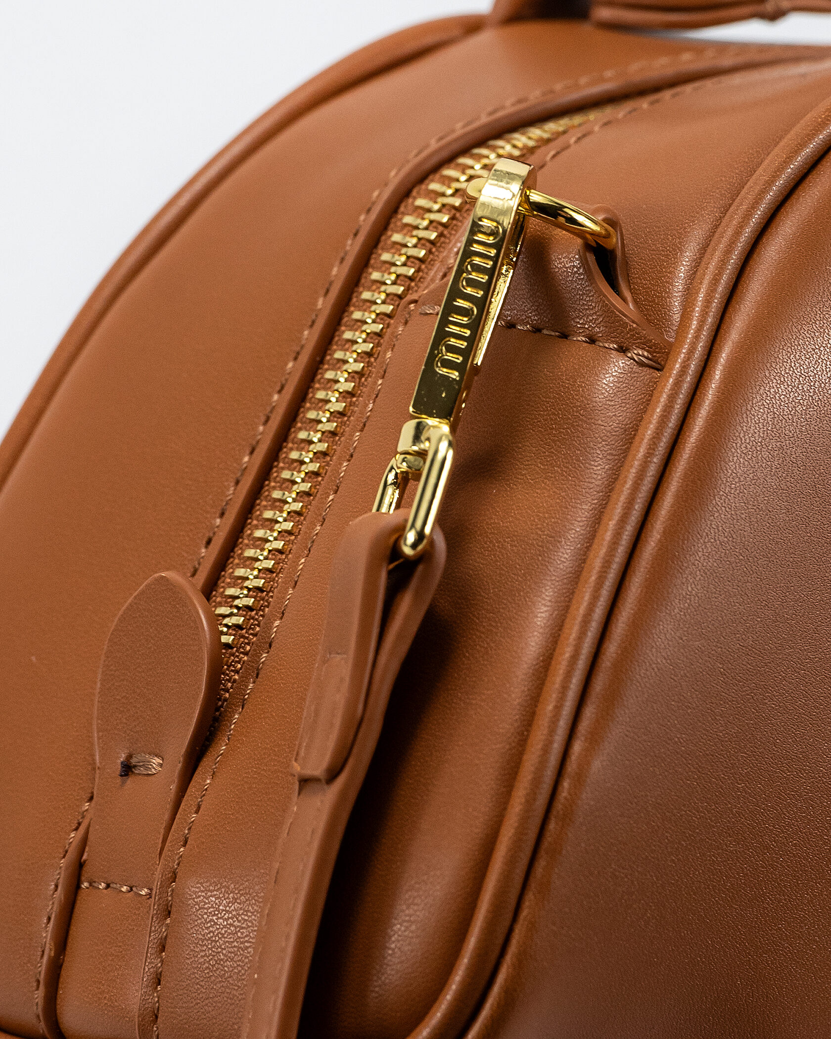 Miu Miu Leather Top Handle Bag Brown - 11