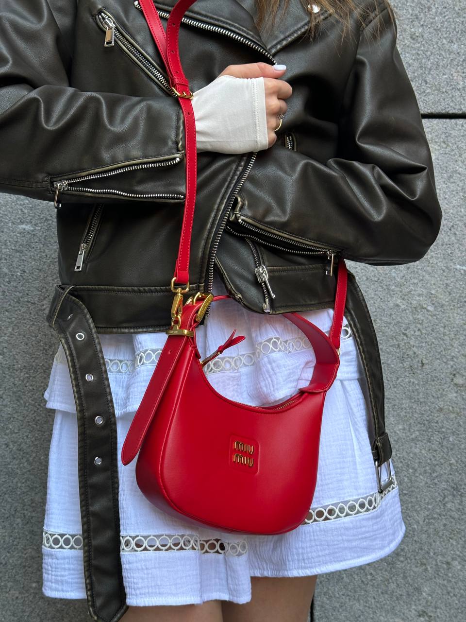 Miu Miu Leather Top-handle Bag In Red - 2