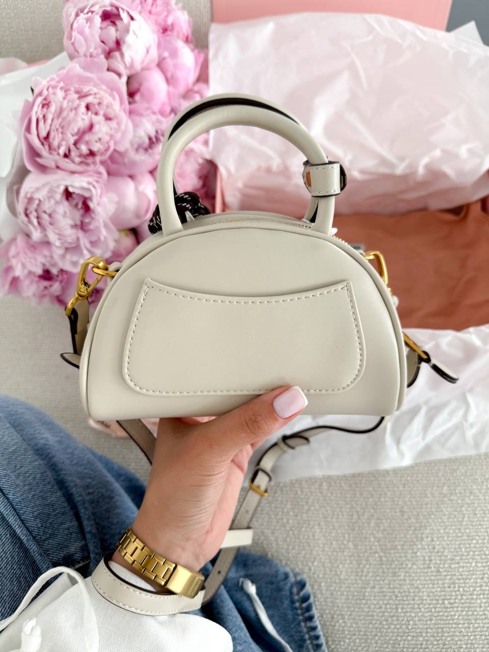 Miu Miu Leather Top-Handle Bag White - 10