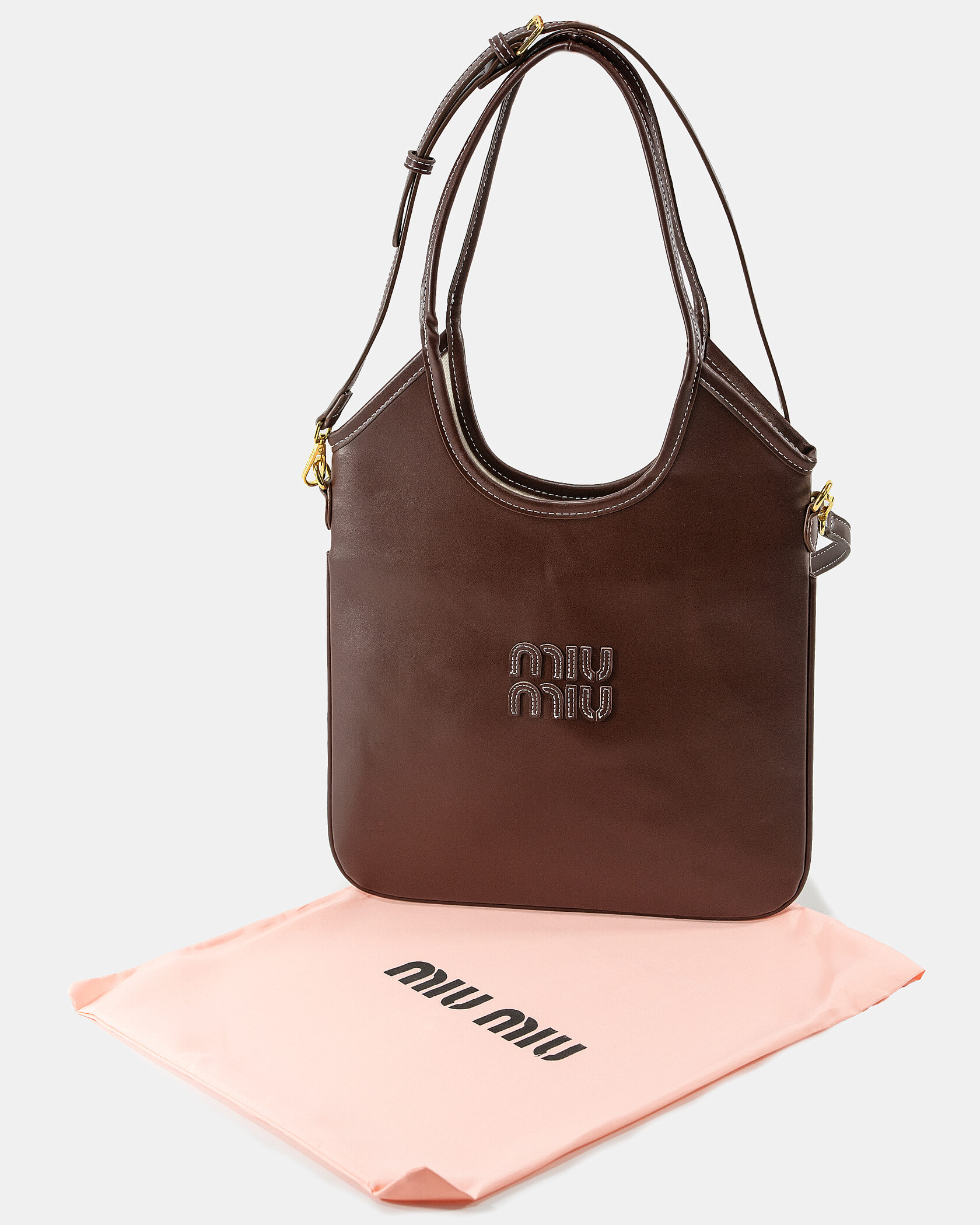 Miu Miu Medium Hobo Bag in Brown Leather - 2