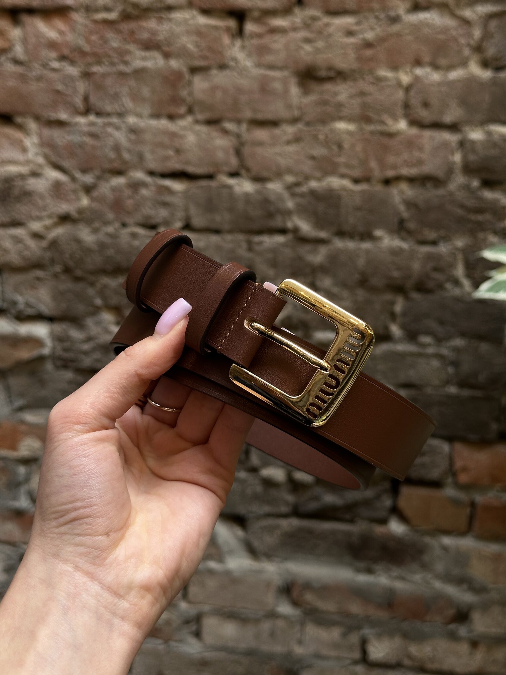 Miu Miu Nappa Leather Belt Brown - 13