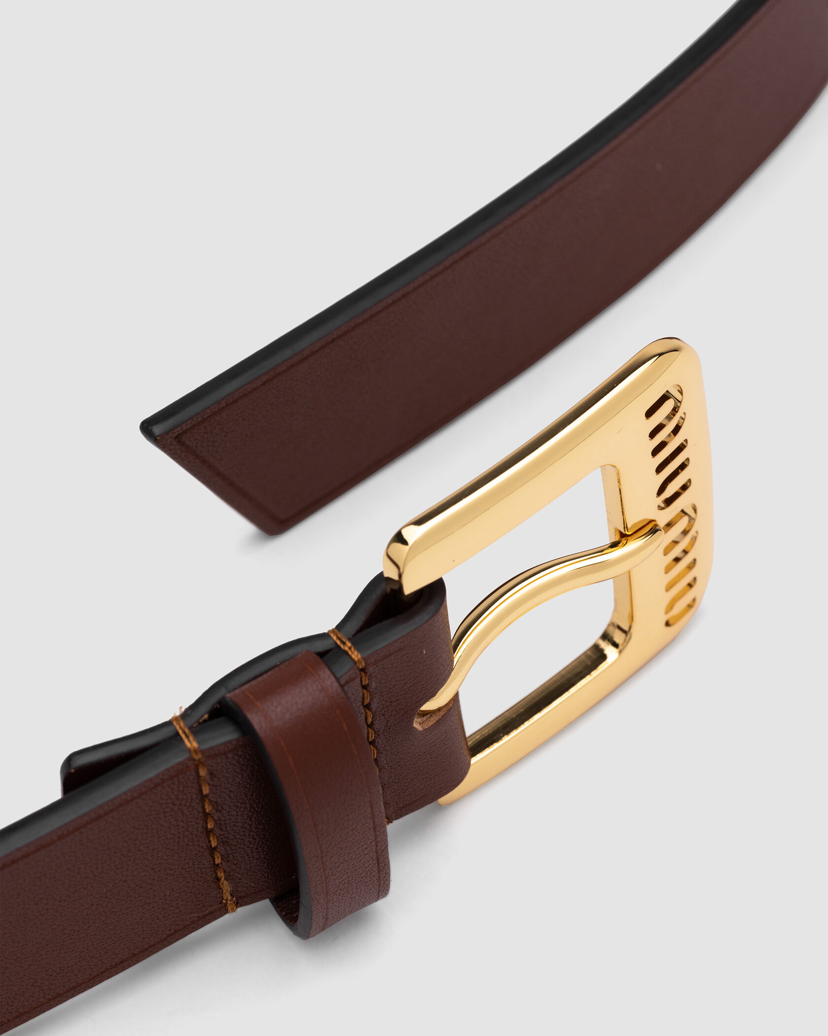 Miu Miu Nappa Leather Belt Brown - 3