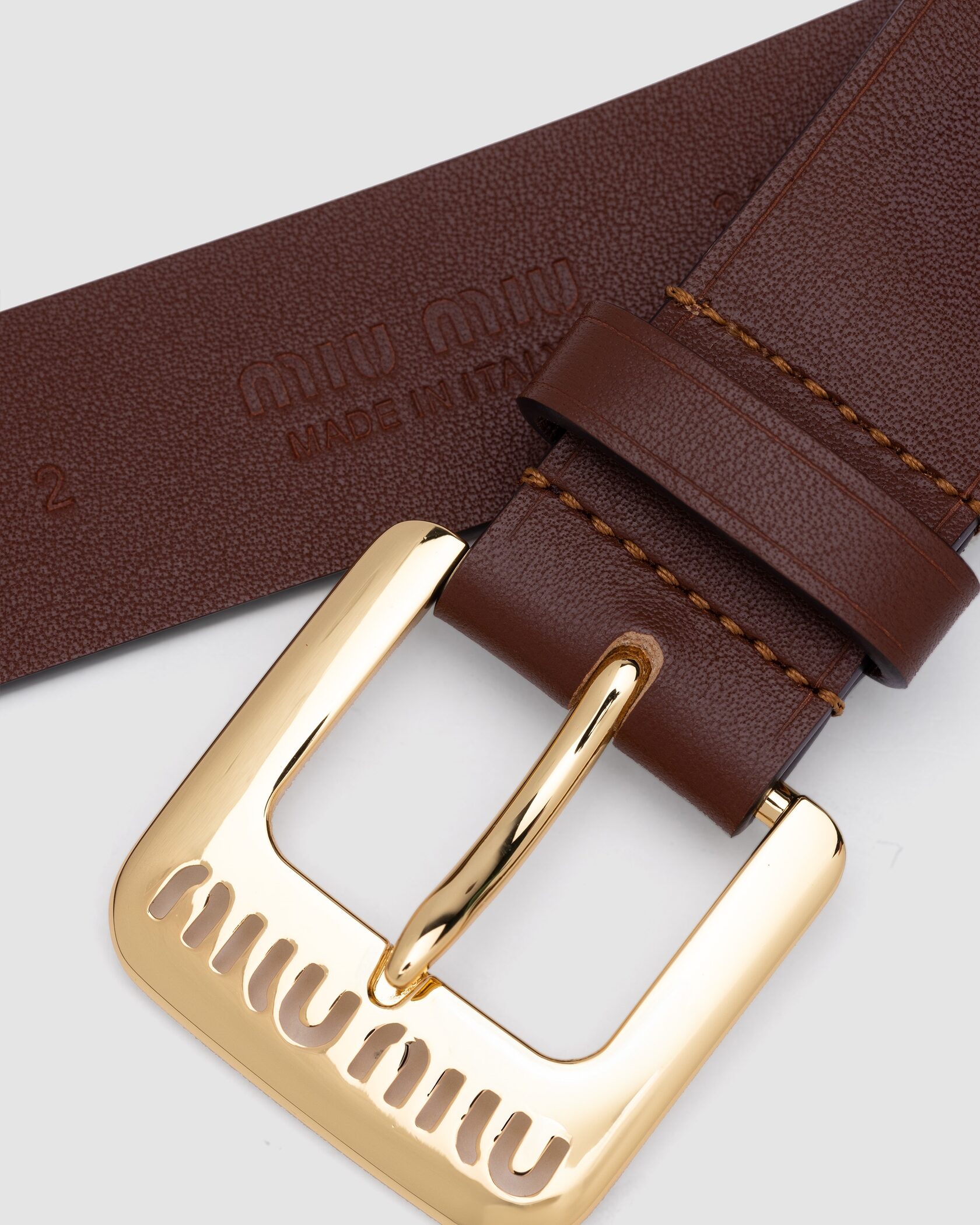 Miu Miu Nappa Leather Belt Brown - 4