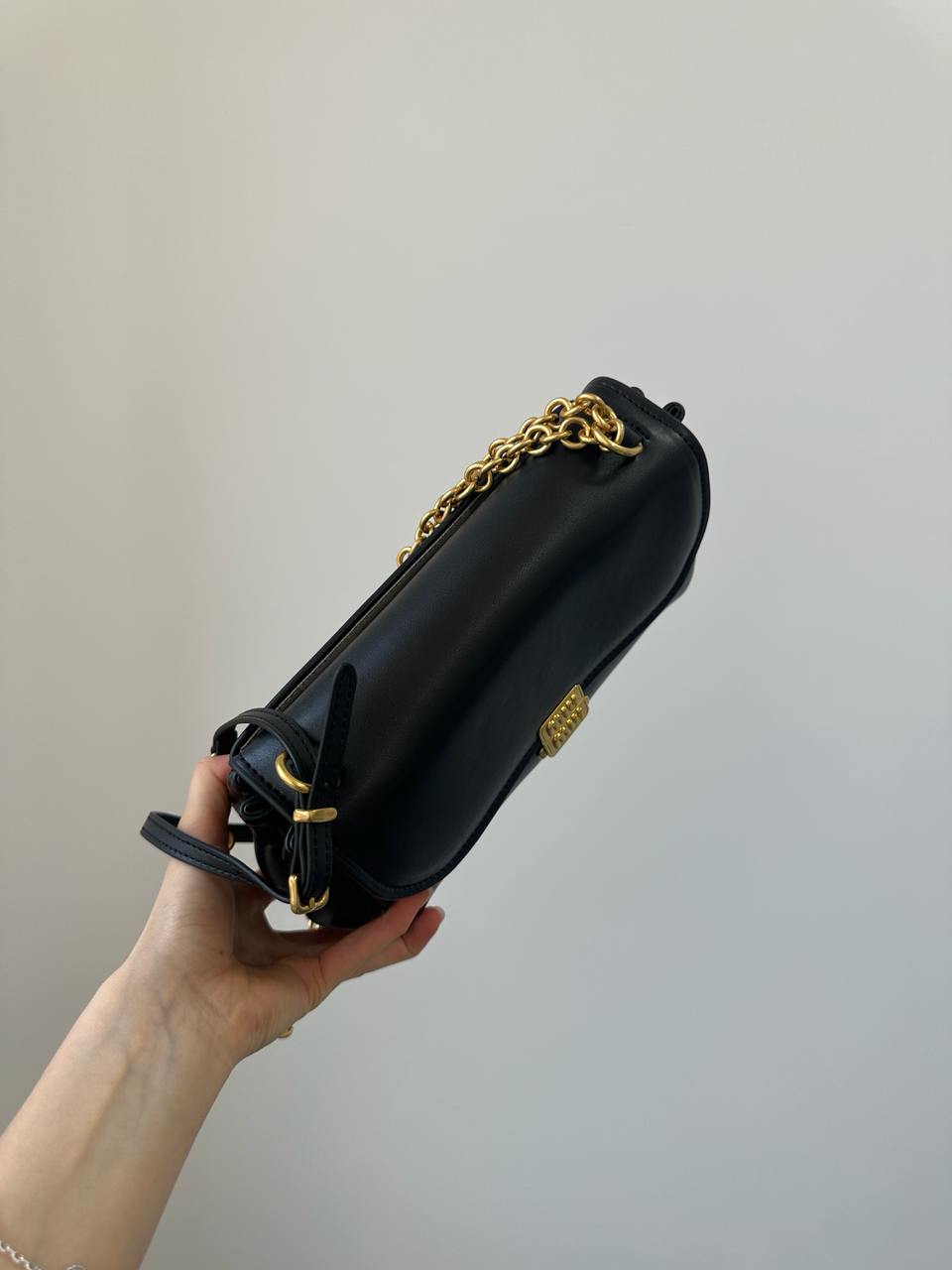 Miu Miu Nappa Shoulder Bag Black - 12