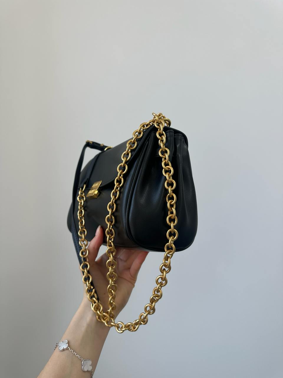Miu Miu Nappa Shoulder Bag Black - 9